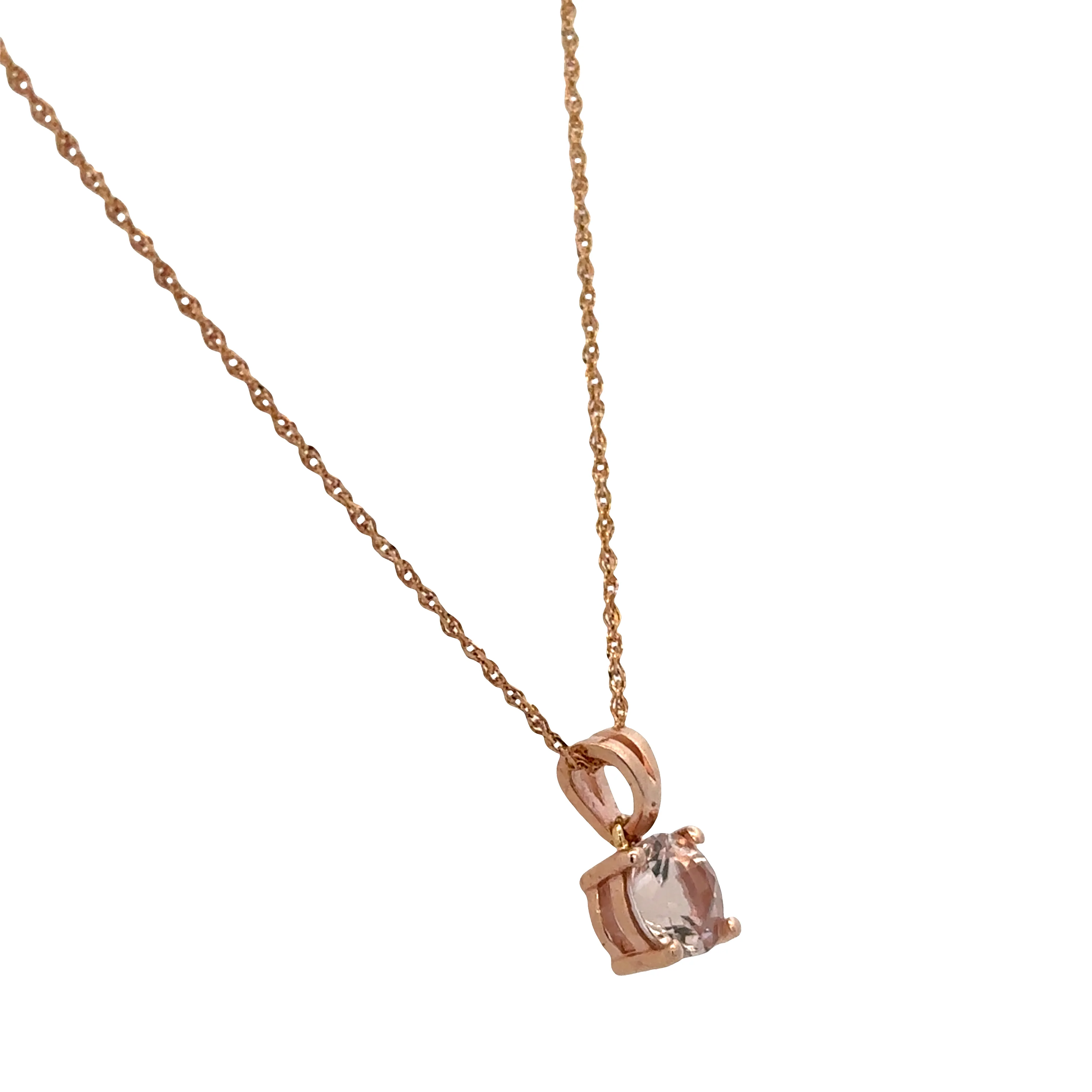 14k Rose Gold Morganite Pendant Necklace – 16" - Image 2