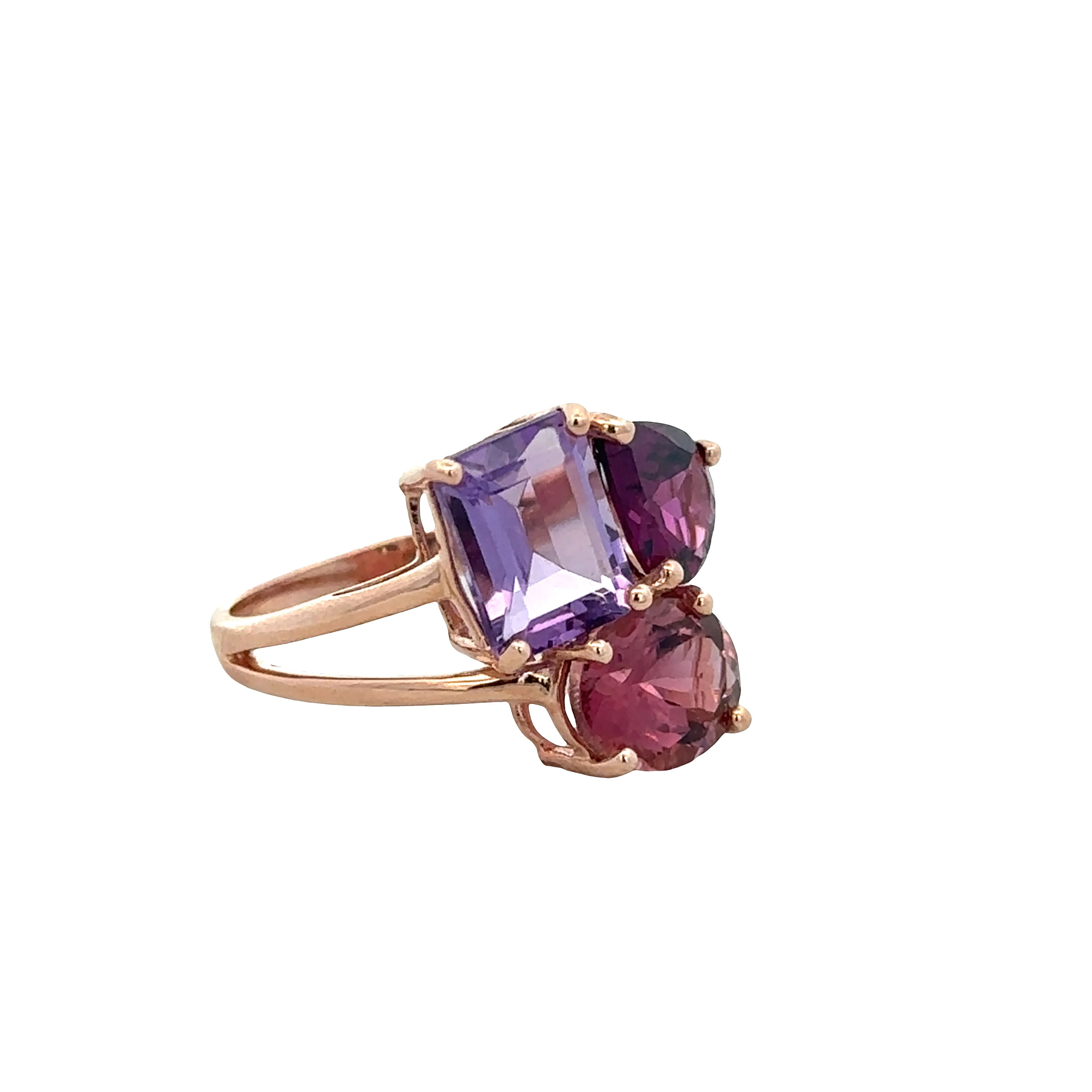 14k Rose Gold Multi Gemstone Cluster Ring – Size 7.25 - Image 2