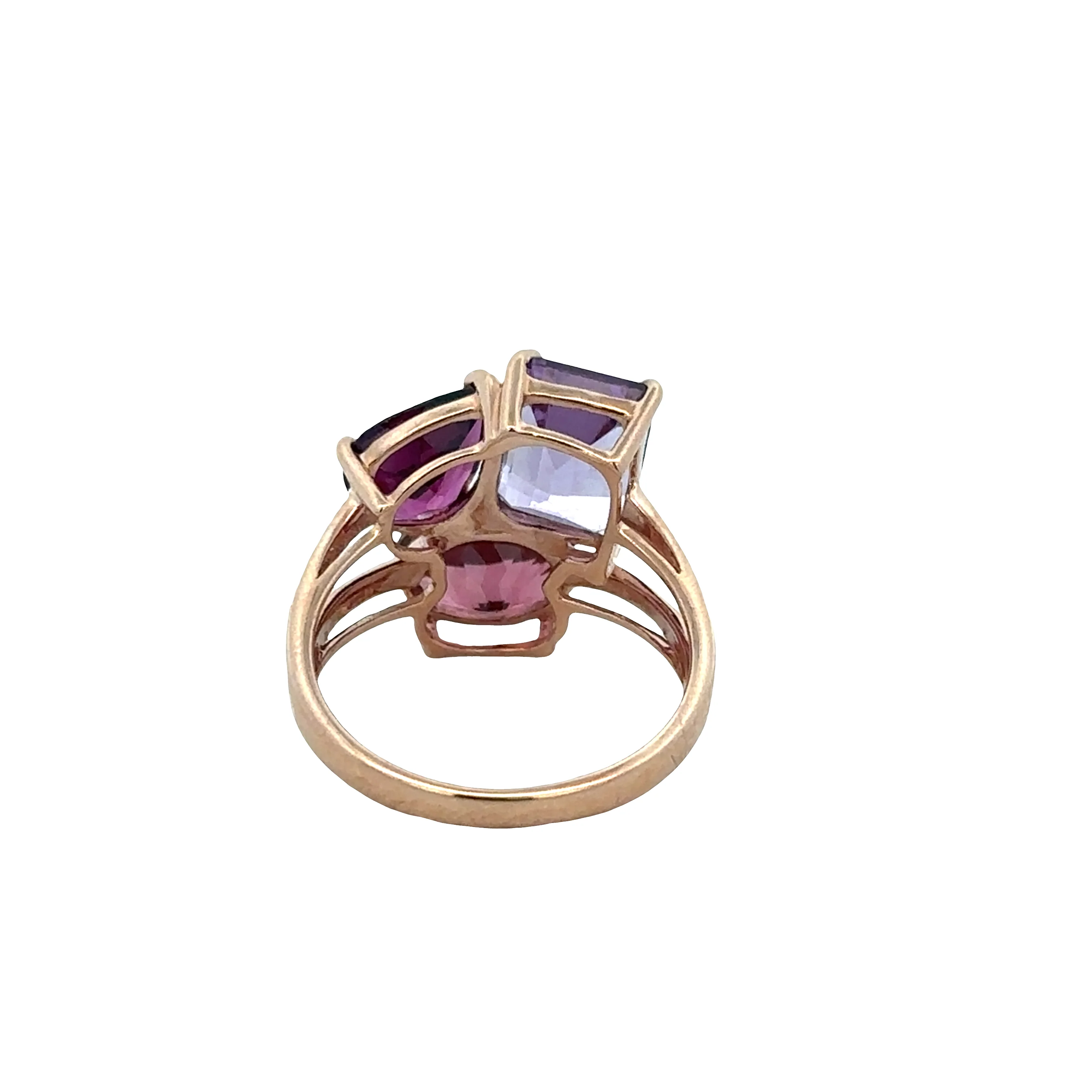 14k Rose Gold Multi Gemstone Cluster Ring – Size 7.25 - Image 3