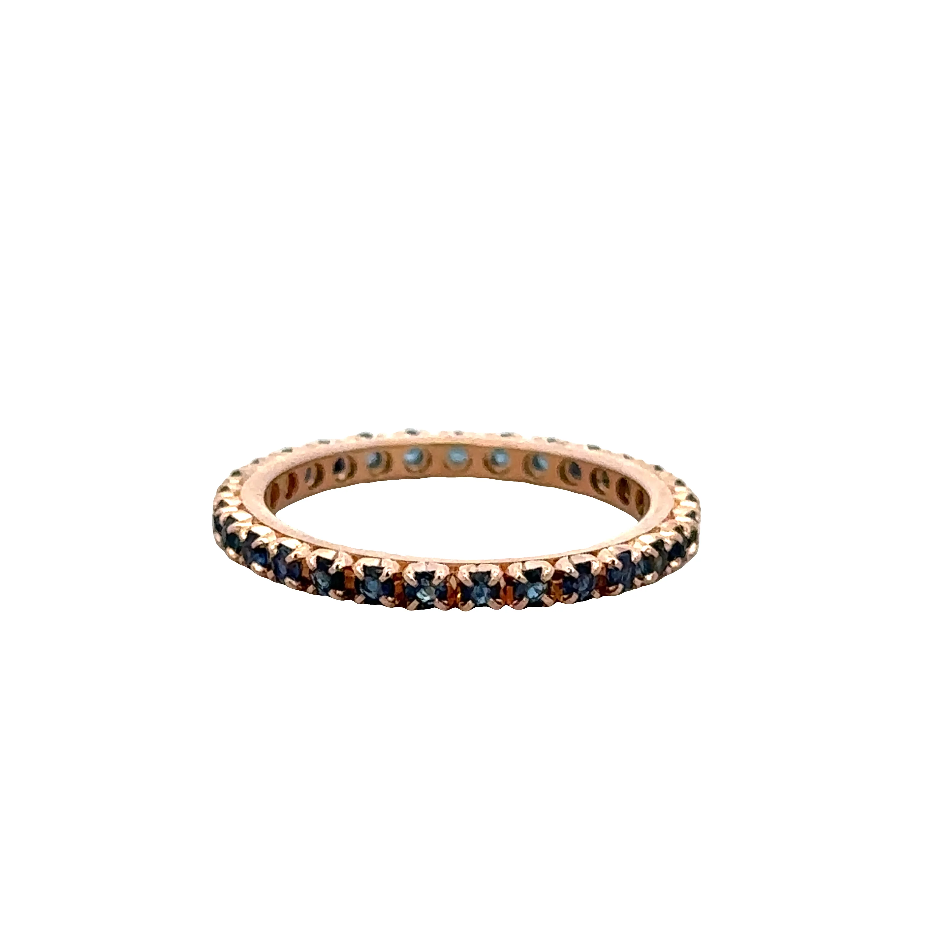 14k Rose Gold Sapphire Eternity Band – Size 6