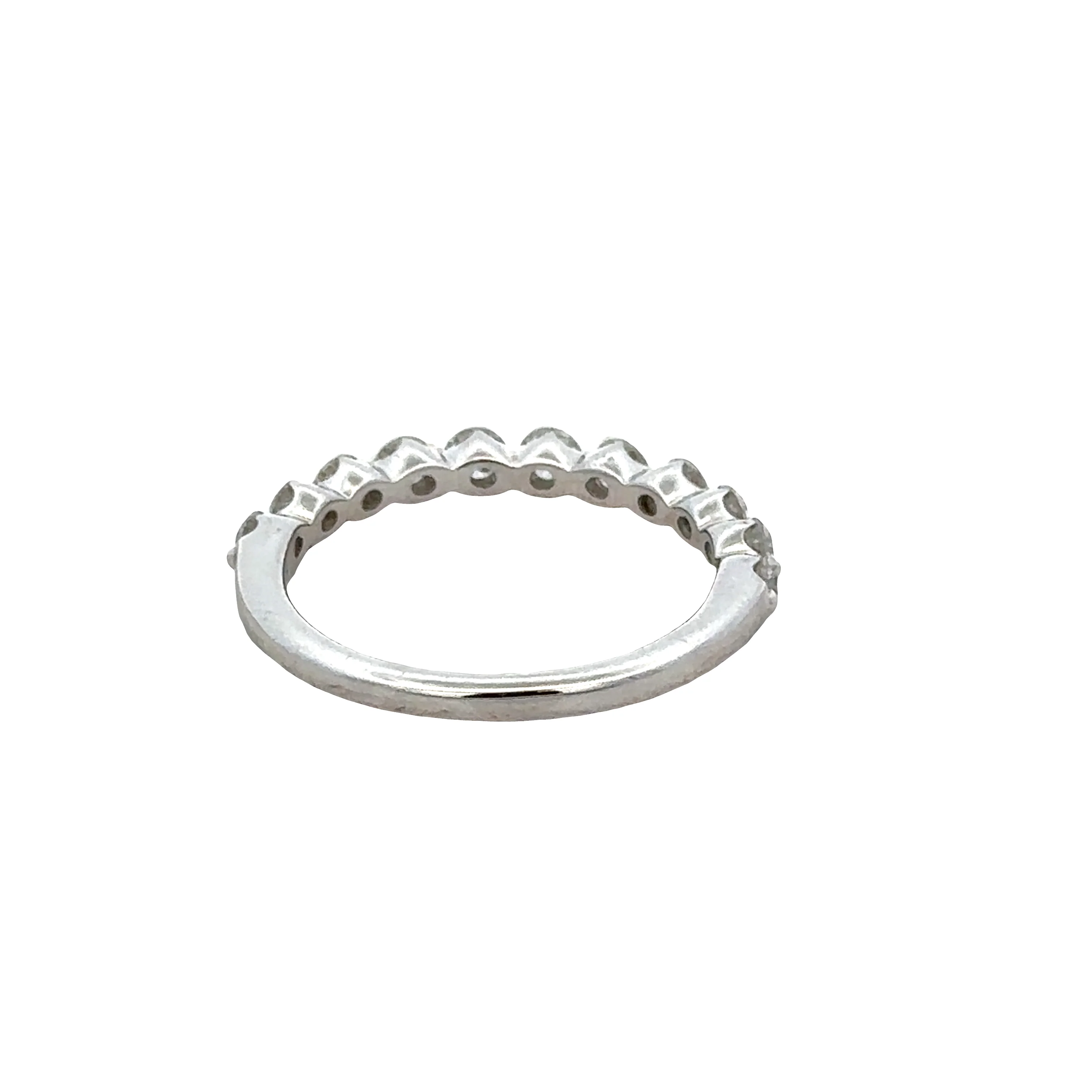 14k White Gold 0.75 Carat Diamond Wedding Band - Image 3