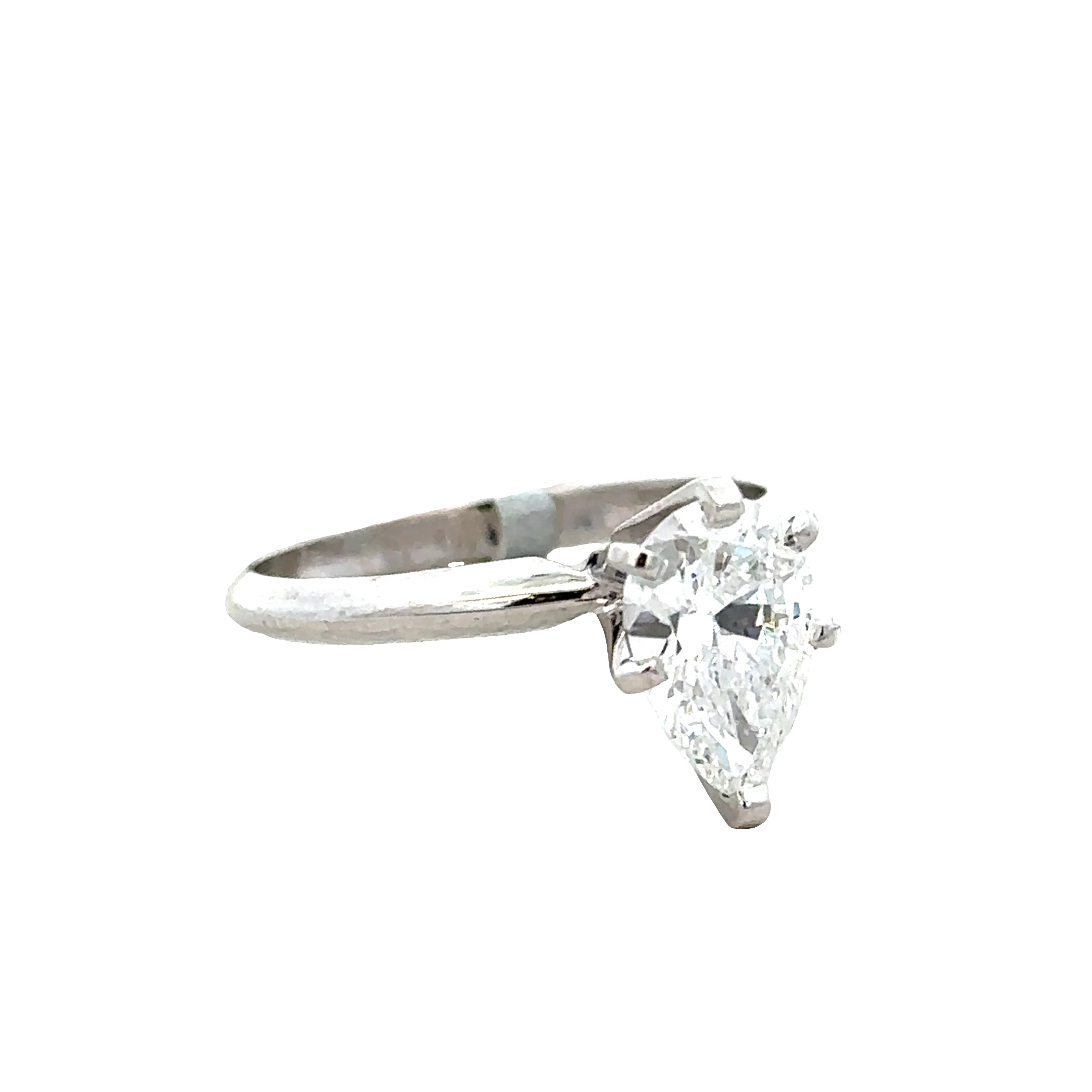 14k White Gold 1.44ct GIA Pear-Shaped Diamond Engagement Ring – Size 6.5 - Image 2