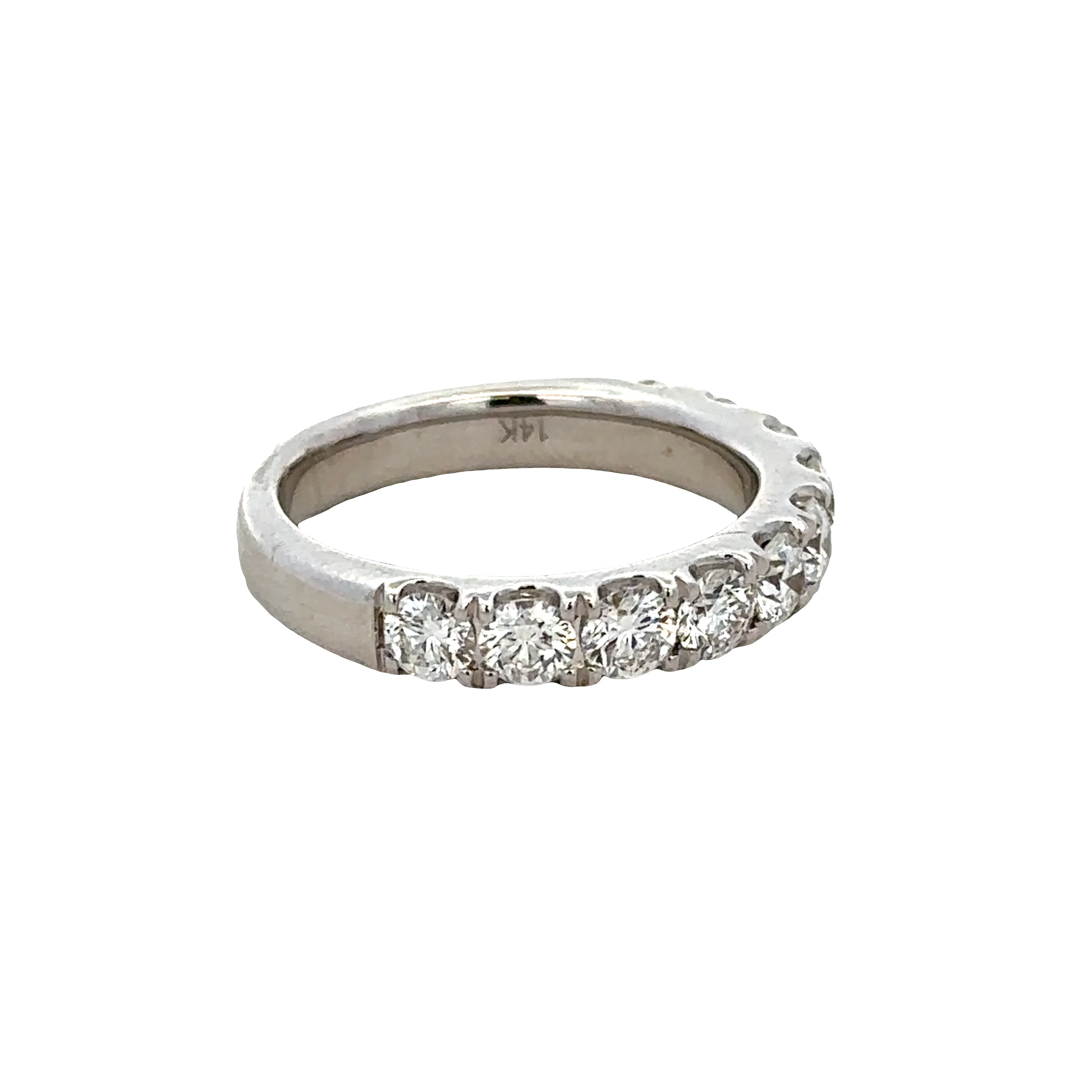 14k White Gold 1.60 Carat Diamond Wedding Band – Size 6.5 - Image 2