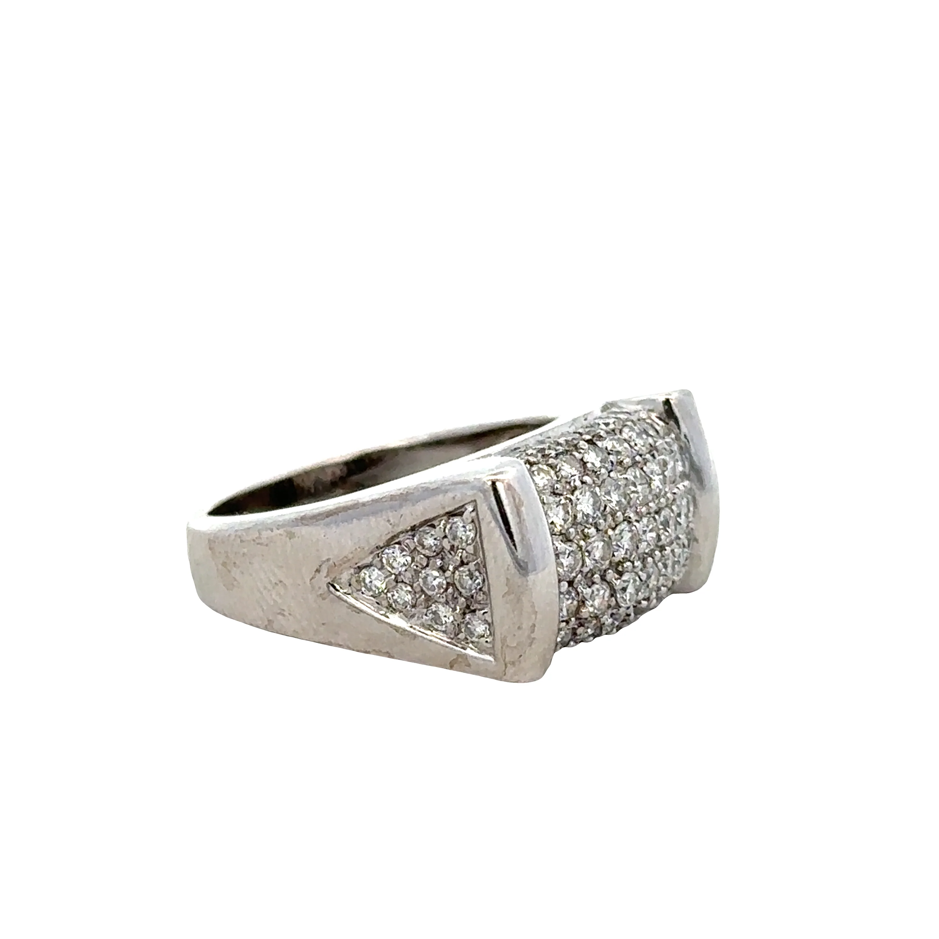 14k White Gold 1.74 Carat Diamond Pavé Statement Ring – Size 8.25 - Image 2