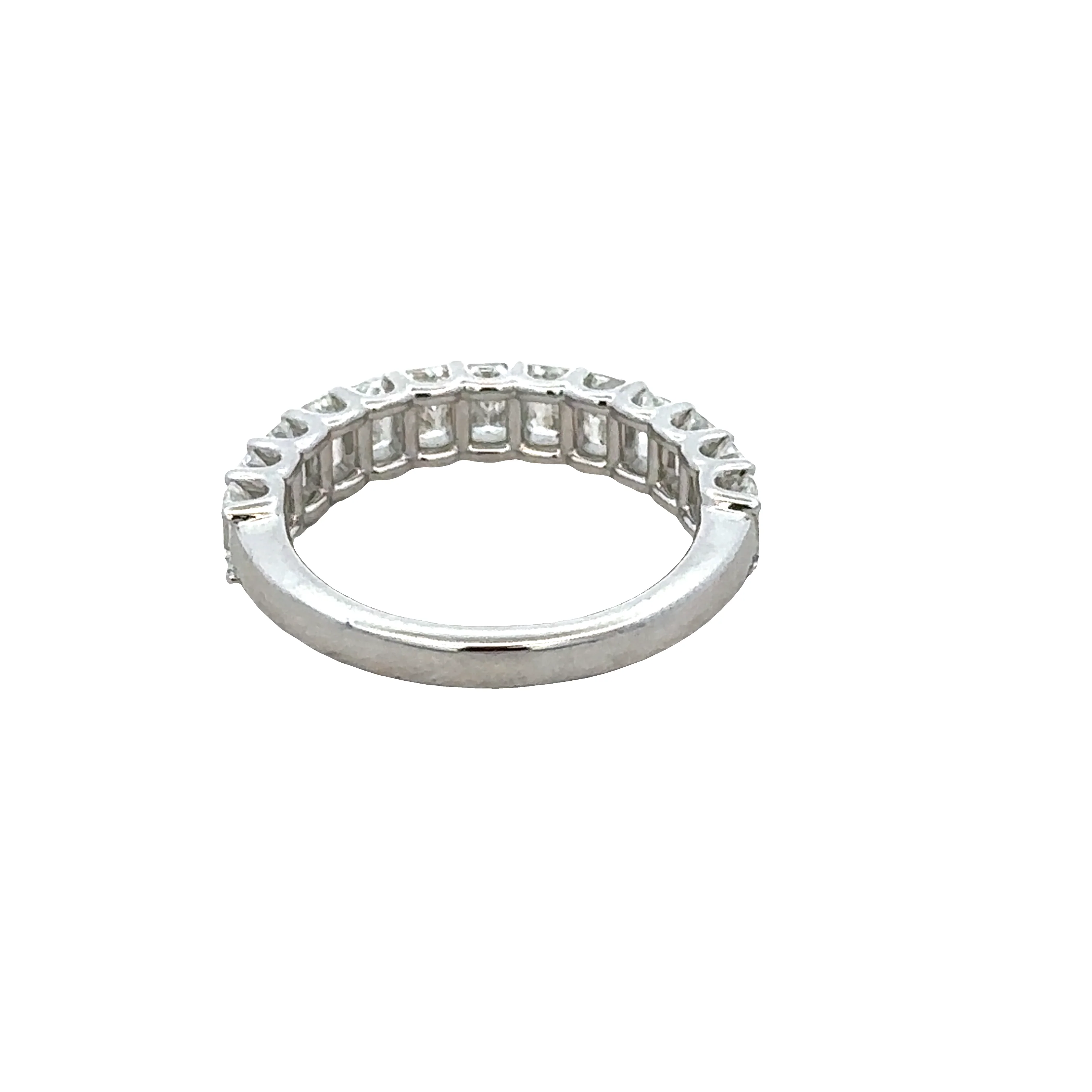 14k White Gold 2.00 Carat Emerald Cut Diamond Wedding Band – Size 6.5 - Image 3