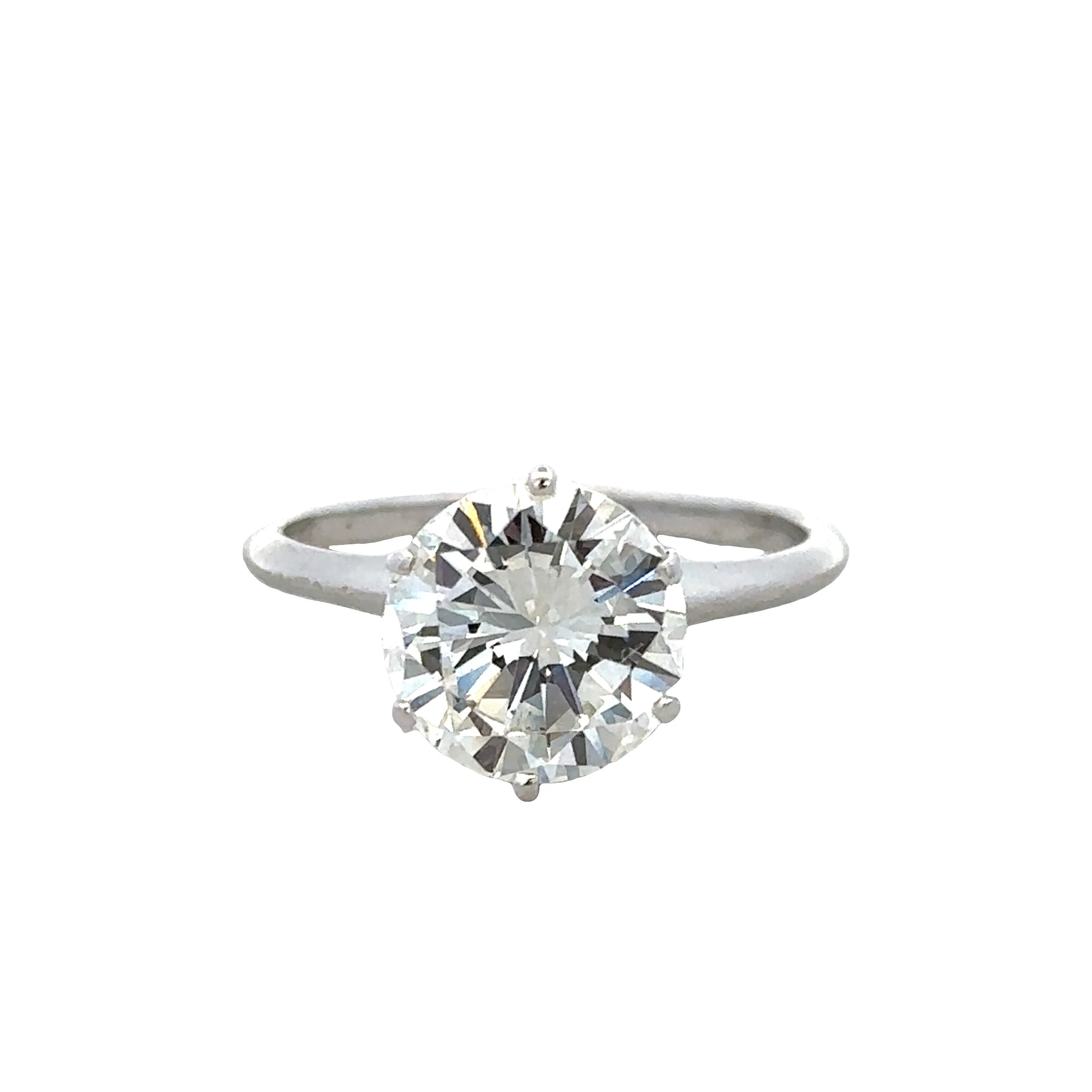 14k White Gold 3.01ct GIA Diamond Solitaire Engagement Ring – Size 7.5
