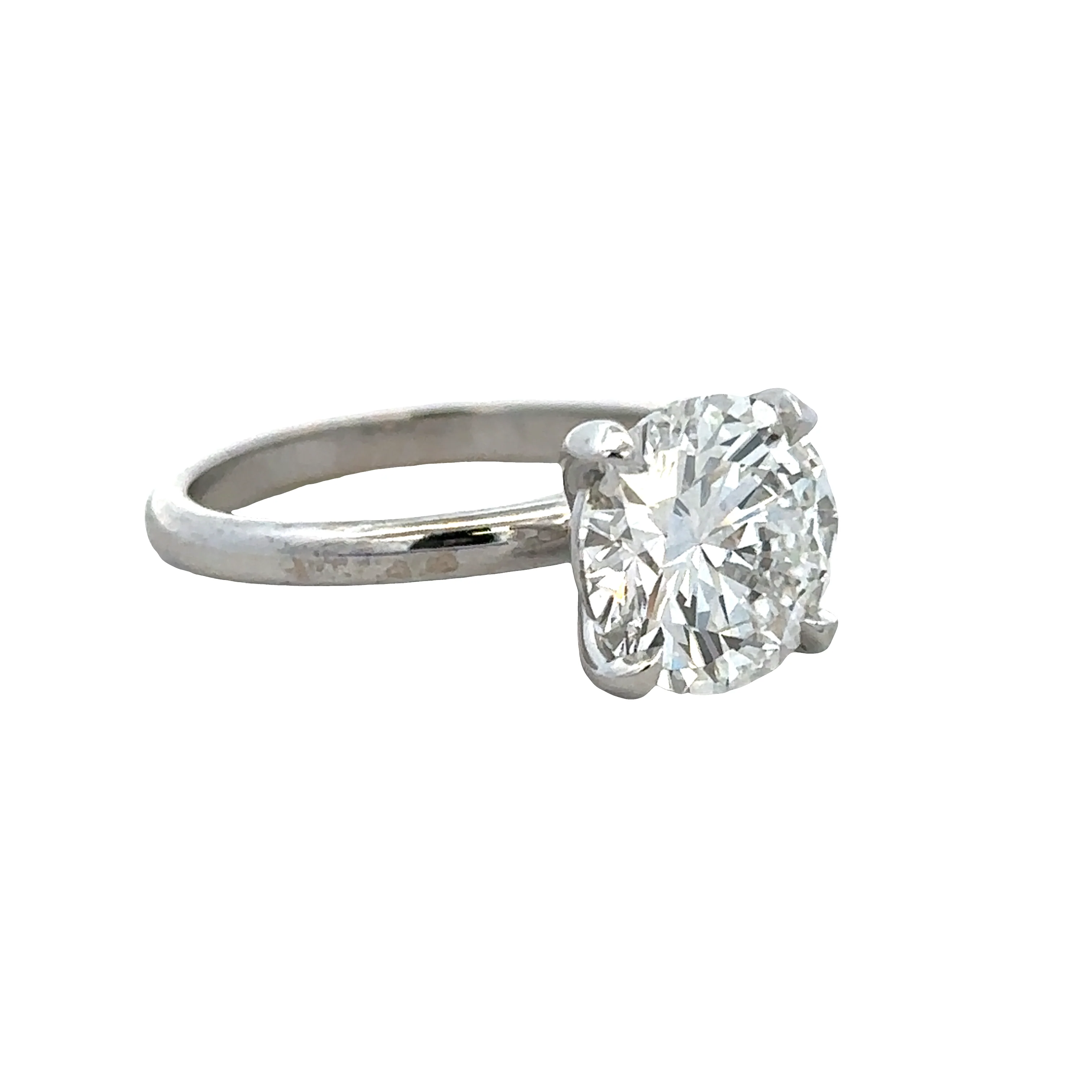 14k White Gold 3.02 Carat Round Brilliant Diamond Solitaire Engagement Ring – GIA Certified, Size 6.75 - Image 2