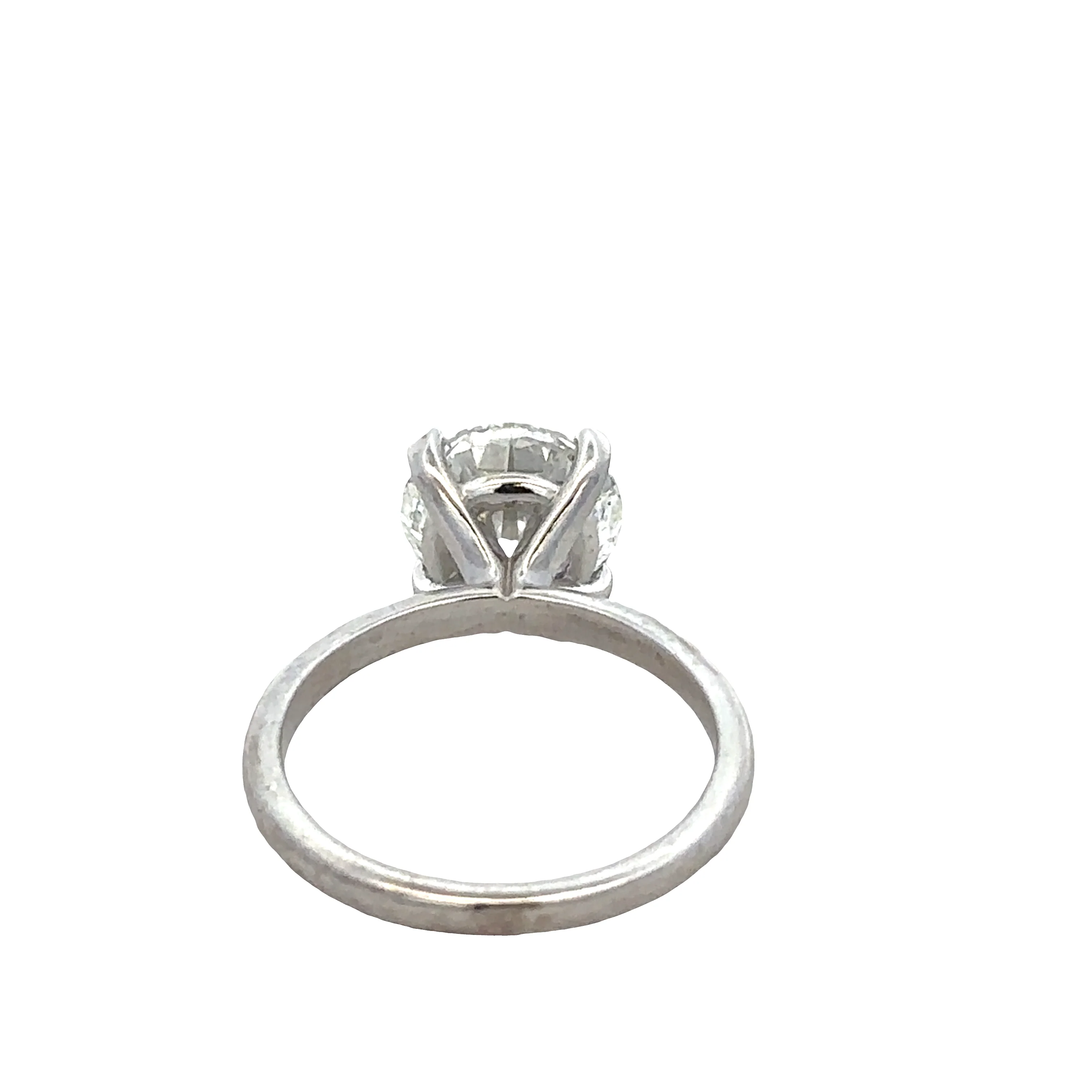 14k White Gold 3.02 Carat Round Brilliant Diamond Solitaire Engagement Ring – GIA Certified, Size 6.75 - Image 3