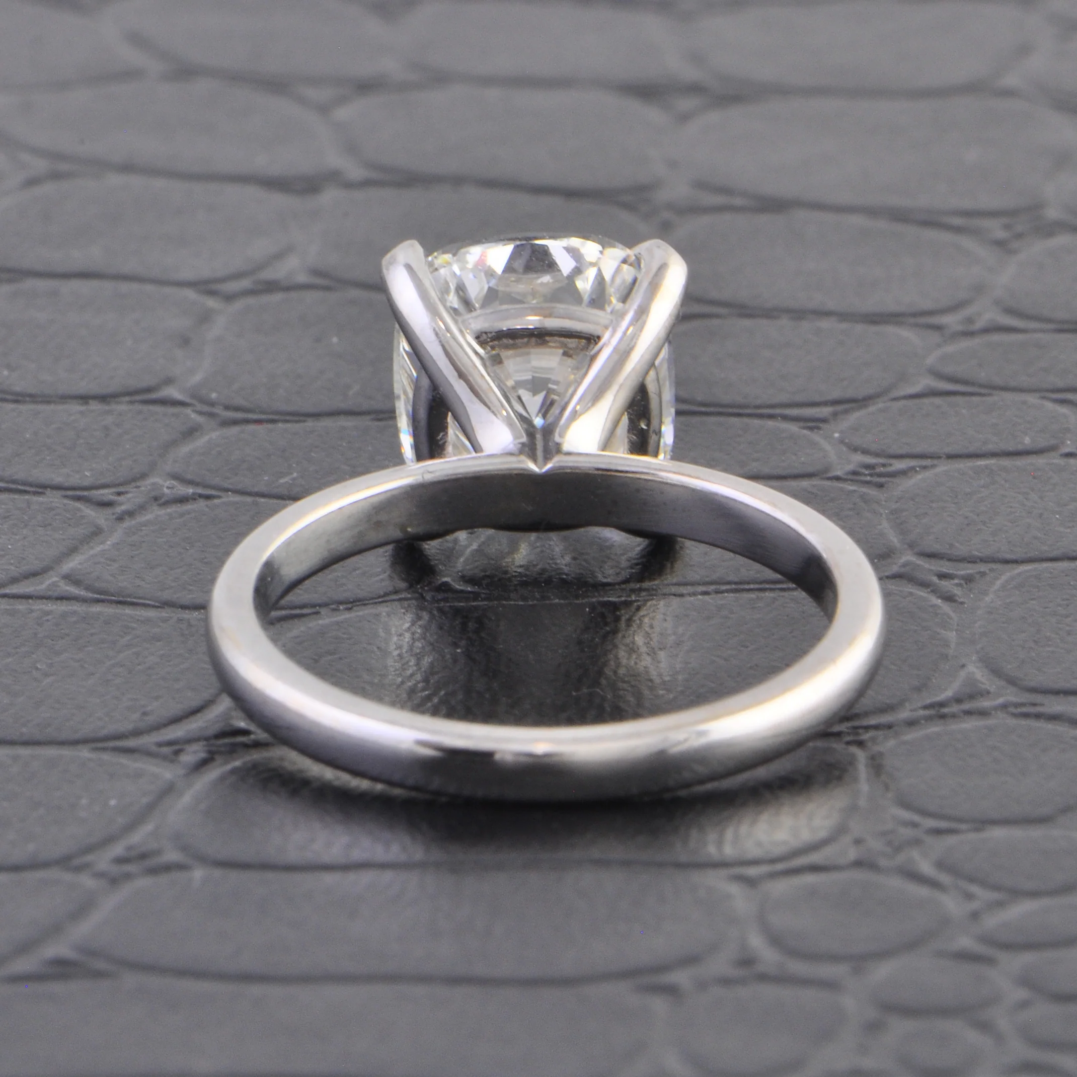 14k White Gold 4.14 Carat Cushion Cut Diamond Engagement Ring with GIA Certification - Image 3
