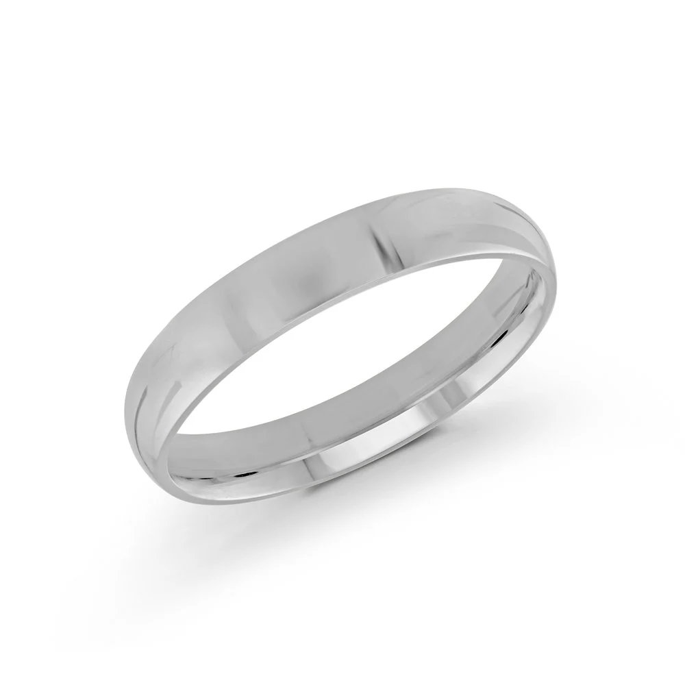 14k White Gold Classic 4mm Wedding Band – Size 8
