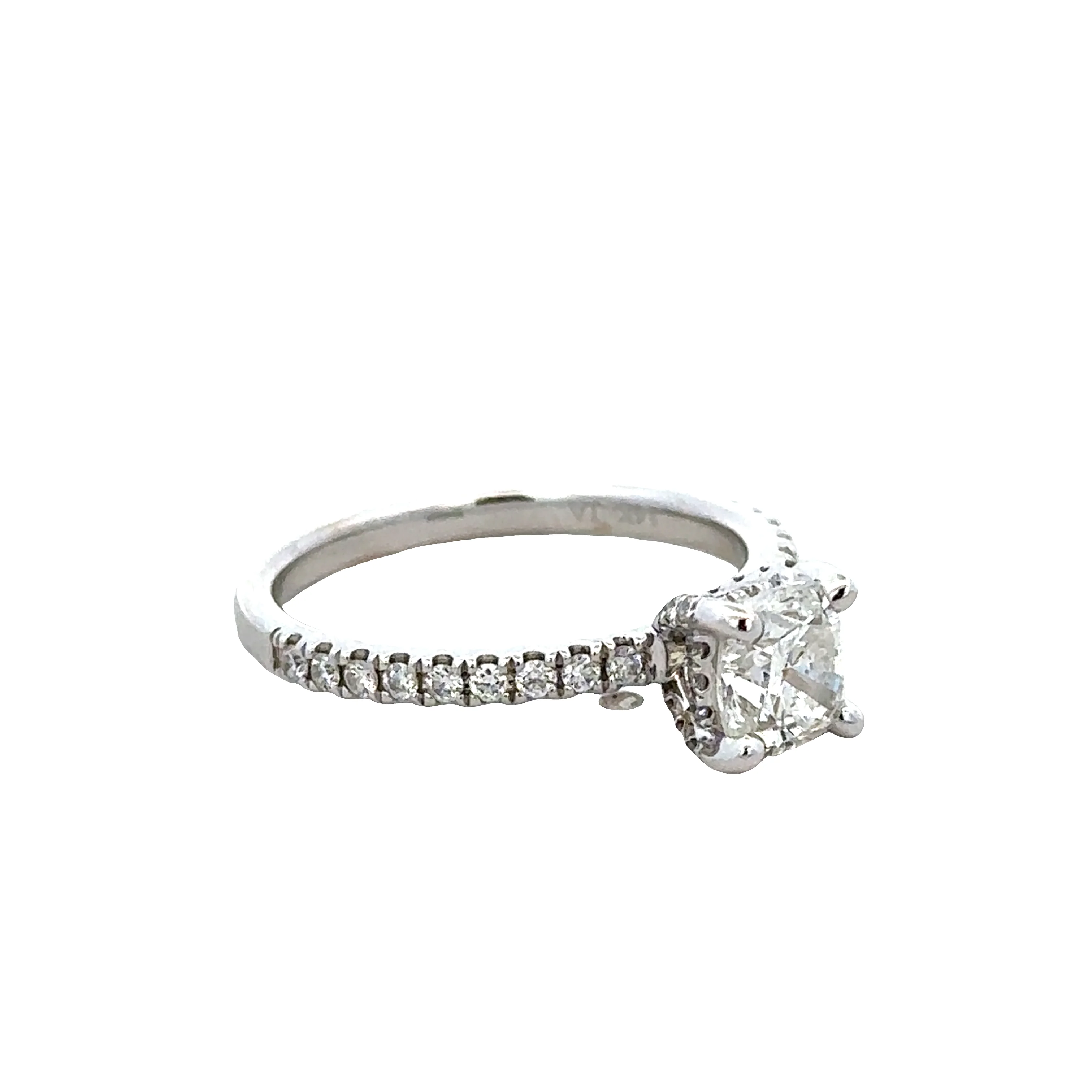 14k White Gold Cushion-Cut Diamond Engagement Ring – Size 5.5 - Image 2