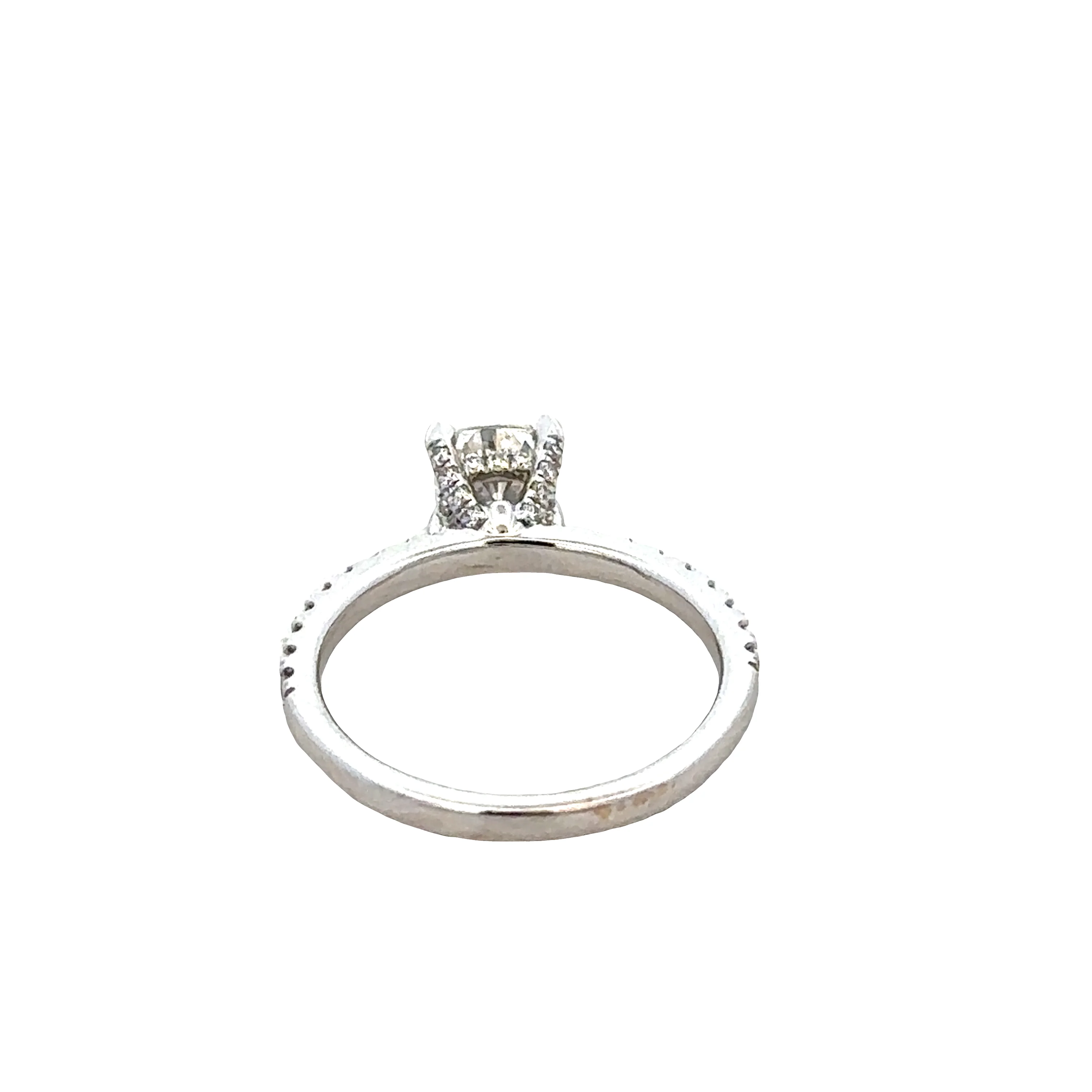 14k White Gold Cushion-Cut Diamond Engagement Ring – Size 5.5 - Image 3