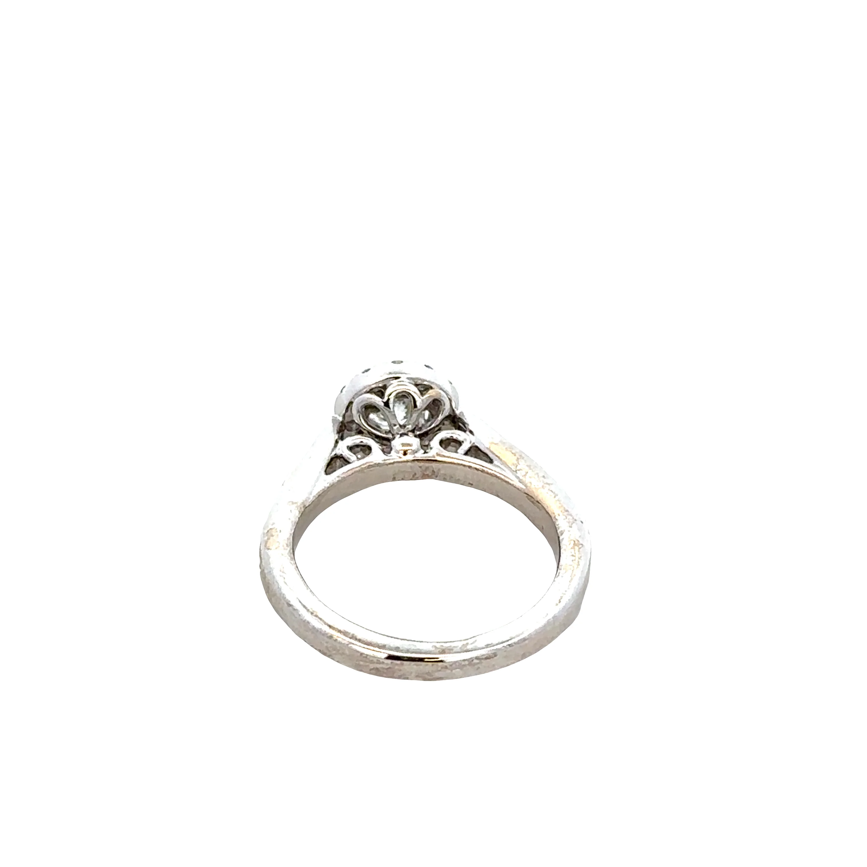 14k White Gold Diamond Halo Engagement Ring – Size 4.25 - Image 3