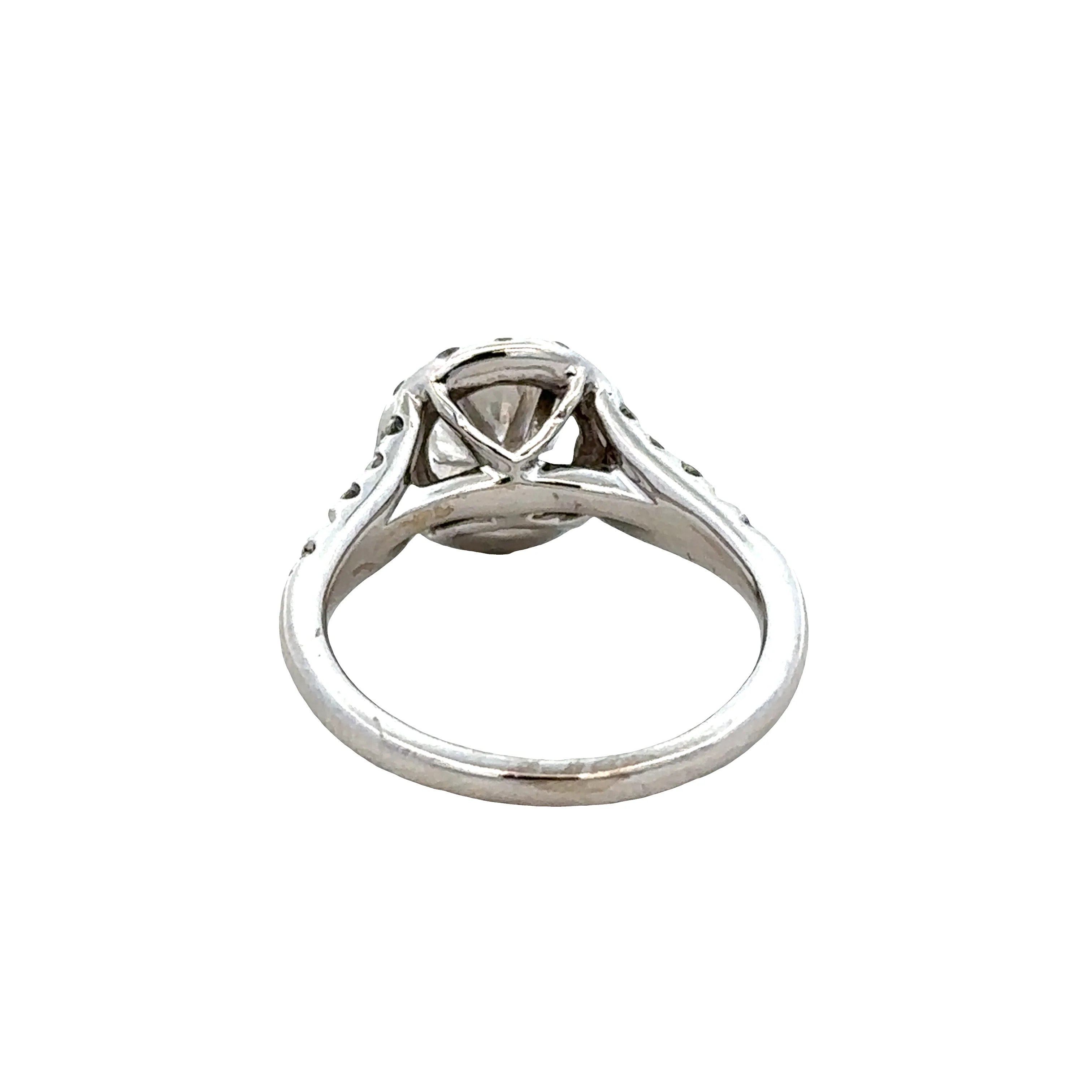 14k White Gold Diamond Halo Engagement Ring – Size 7 - Image 3