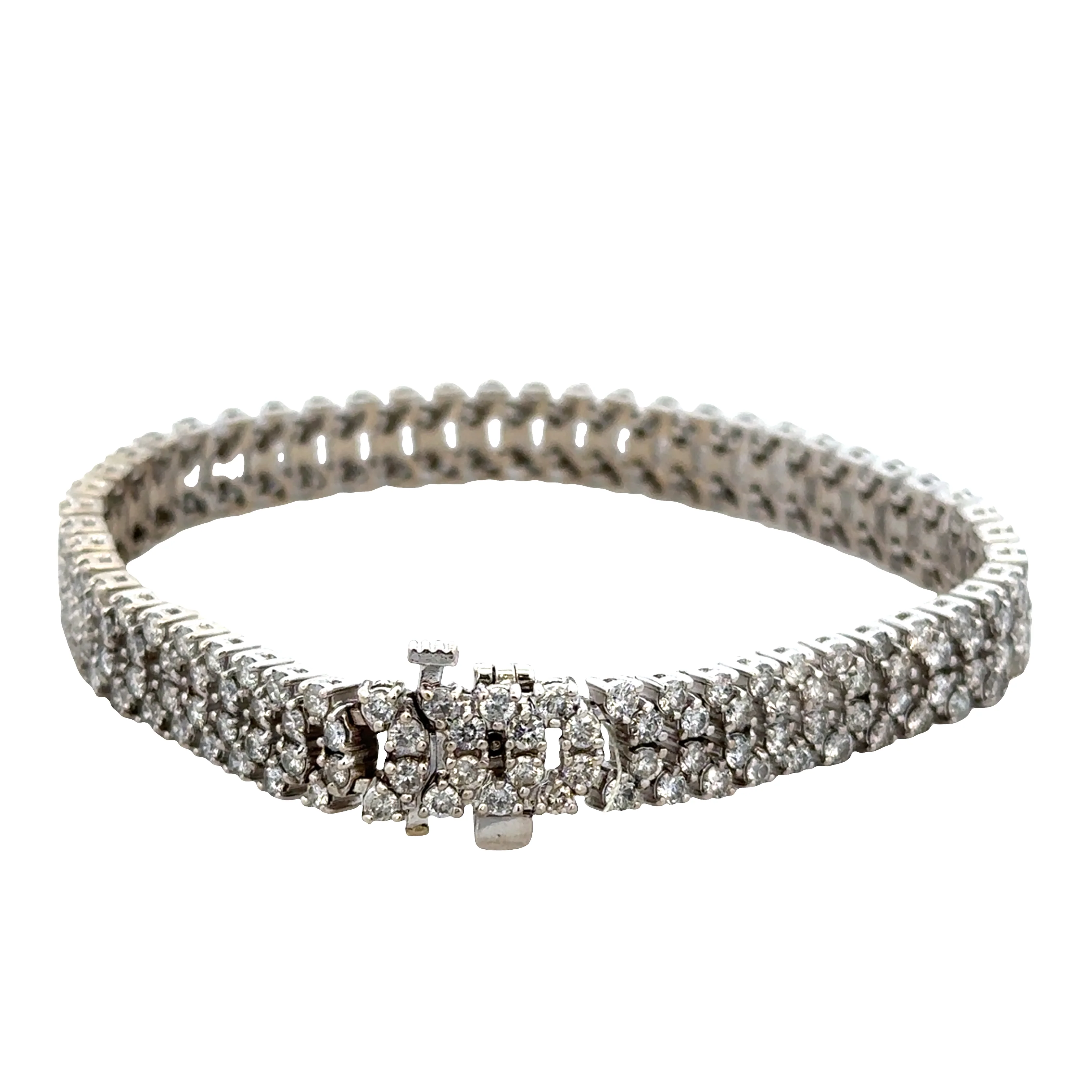 14k White Gold Diamond Link Bracelet – 7" - Image 2