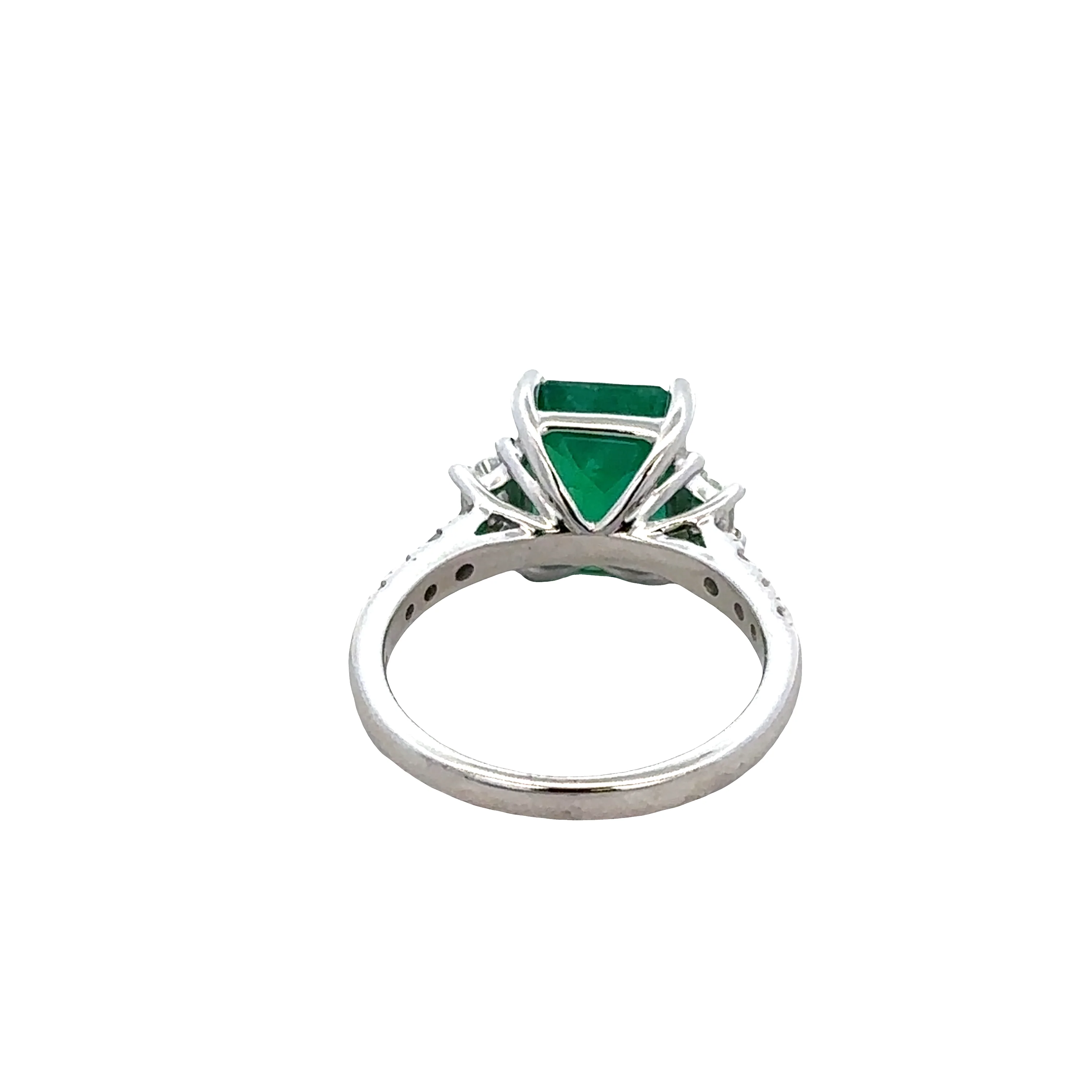 14k White Gold Emerald & Diamond Ring – Size 7 - Image 3