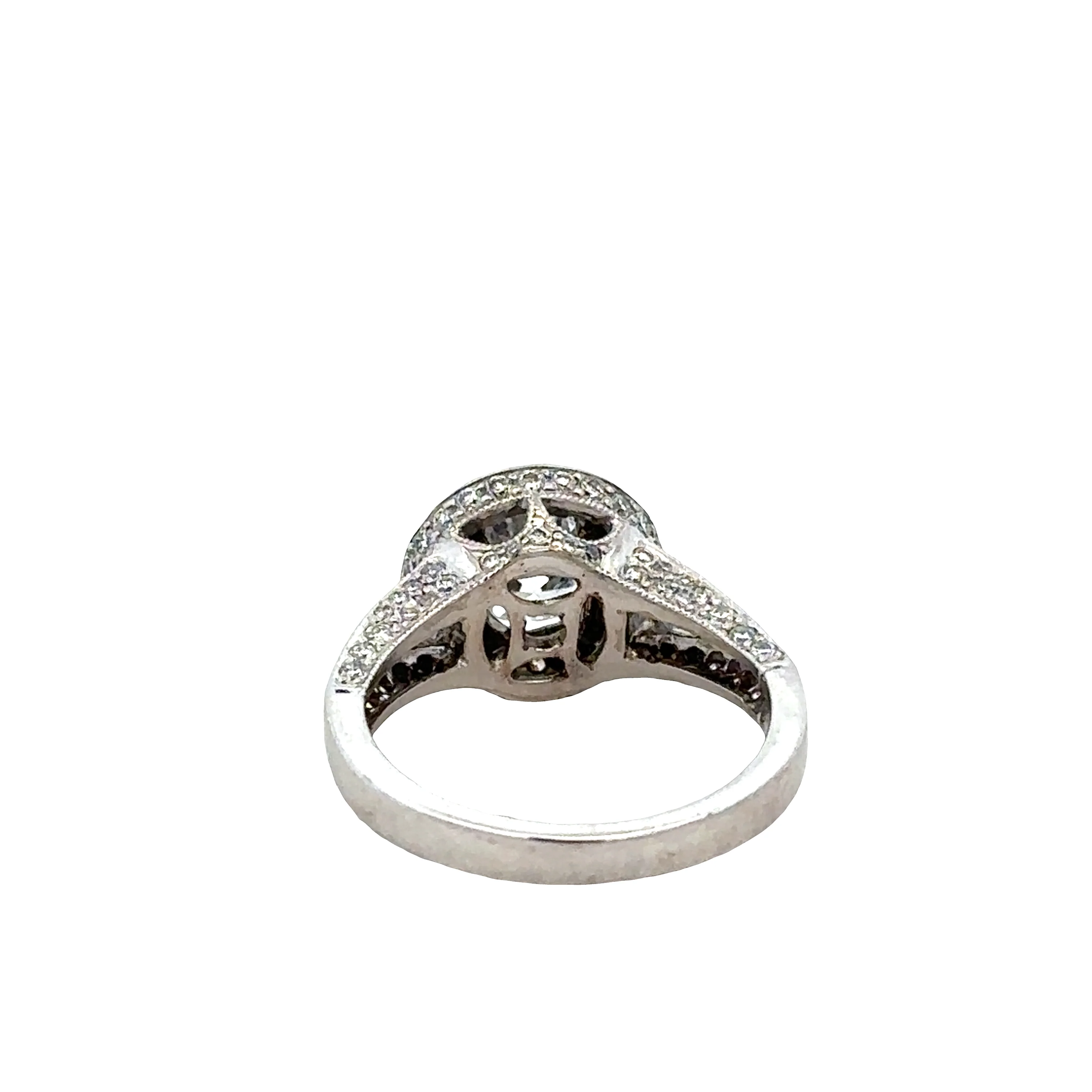 14k White Gold Halo Diamond Engagement Ring – Size 5.5 - Image 3