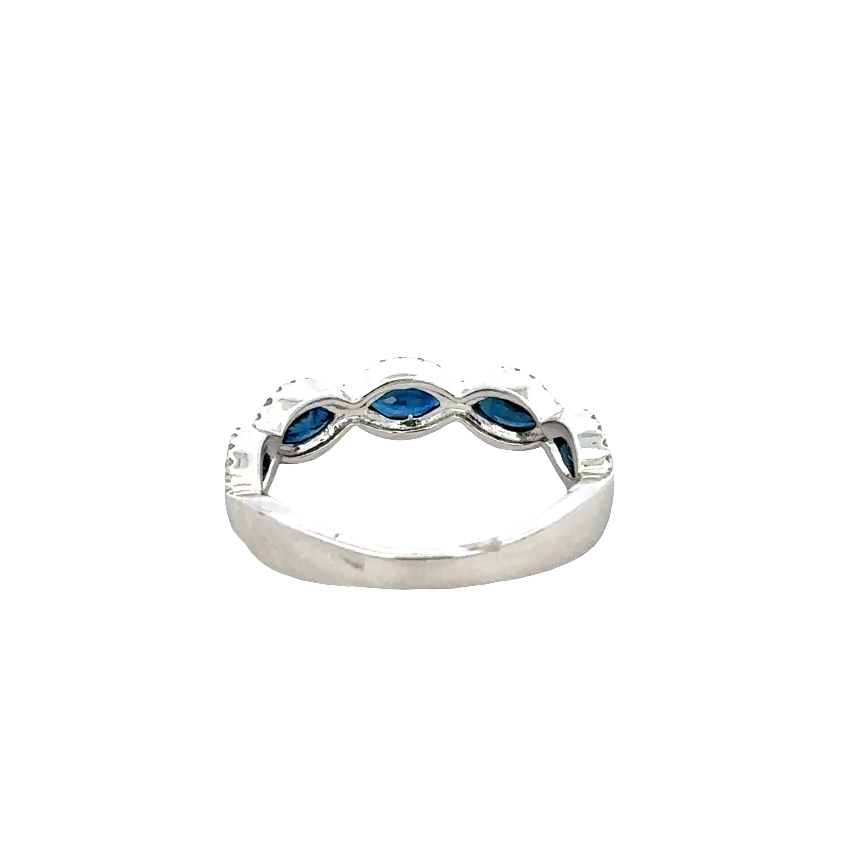 14k White Gold Infinity Style Band with Marquise Sapphires and Diamond Accents – 0.85 ct. Sapphires, 0.22 ct. Diamonds - Image 3