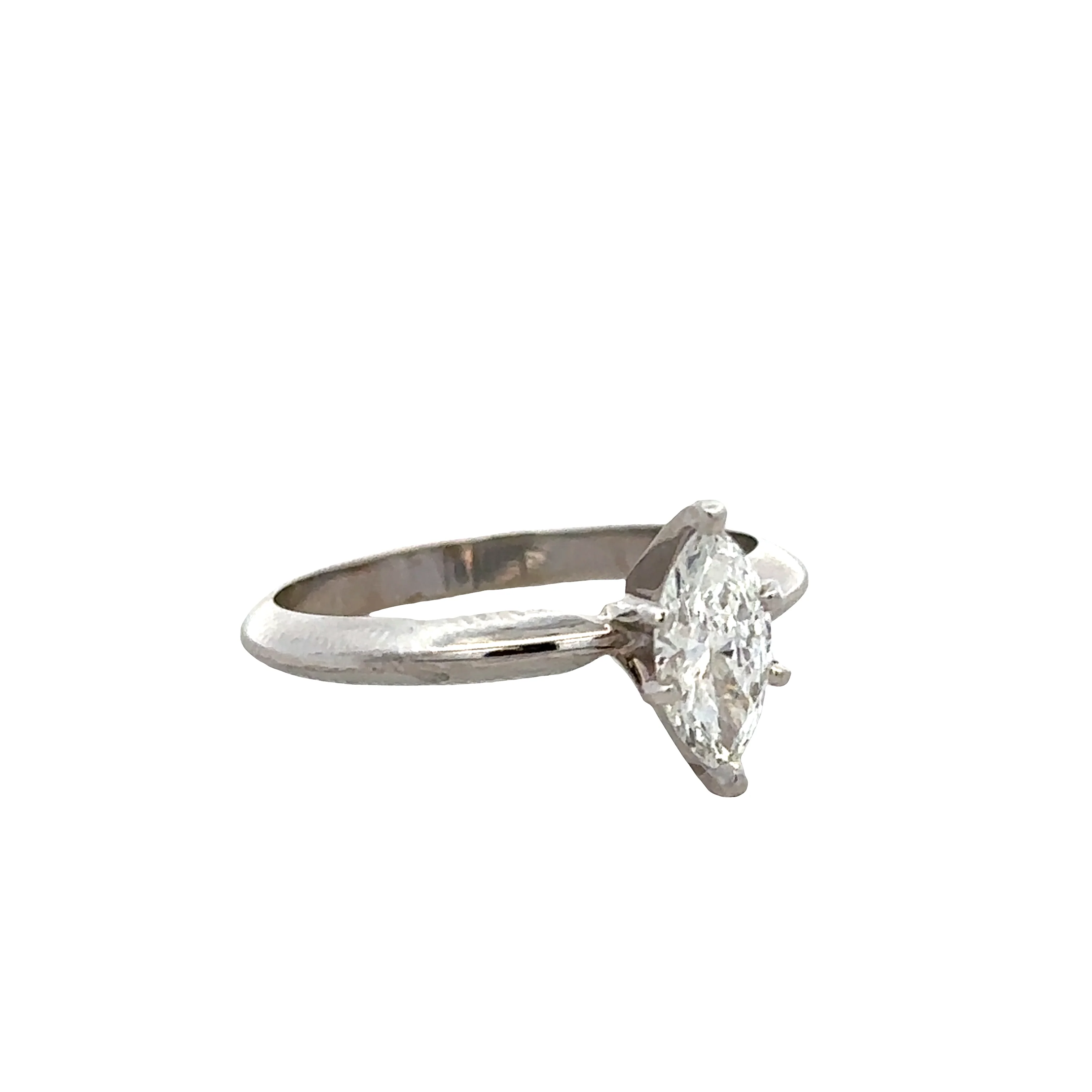 14k White Gold Marquise Diamond Engagement Ring – Size 6.5 - Image 2