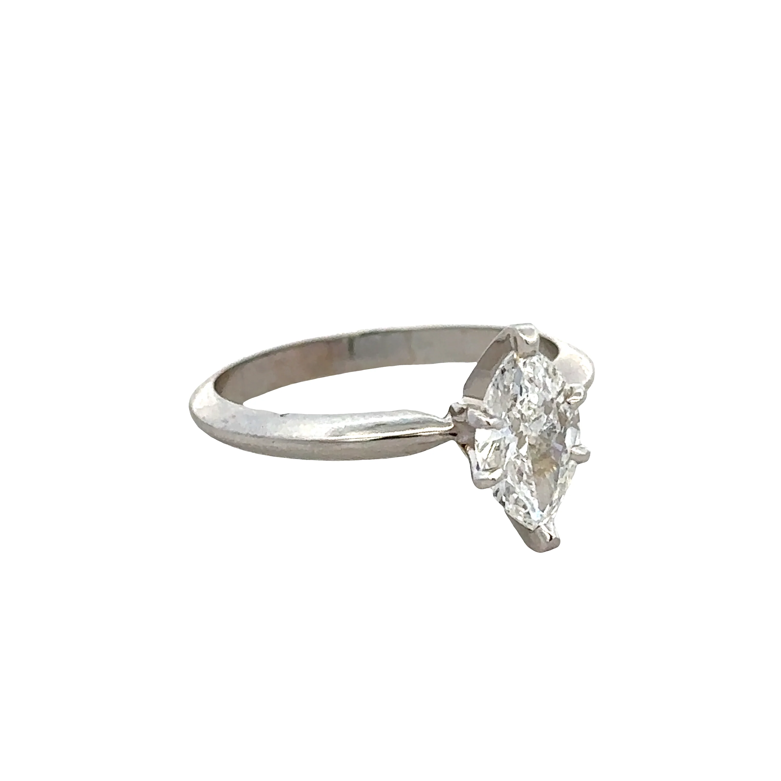 14k White Gold Marquise Diamond Engagement Ring – Size 6.5 - Image 2