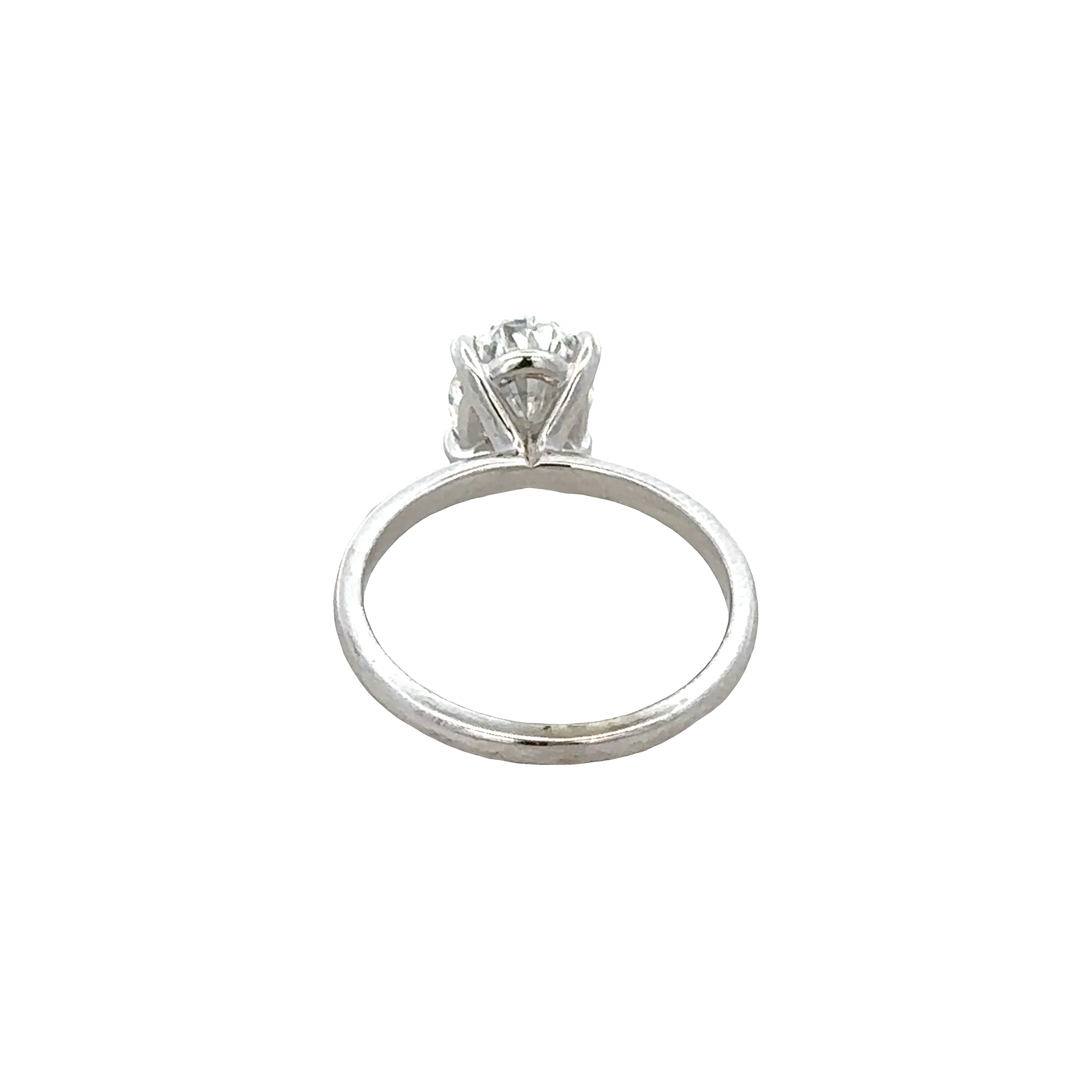 14k White Gold Oval Diamond Solitaire Engagement Ring – Size 6.75 - Image 3