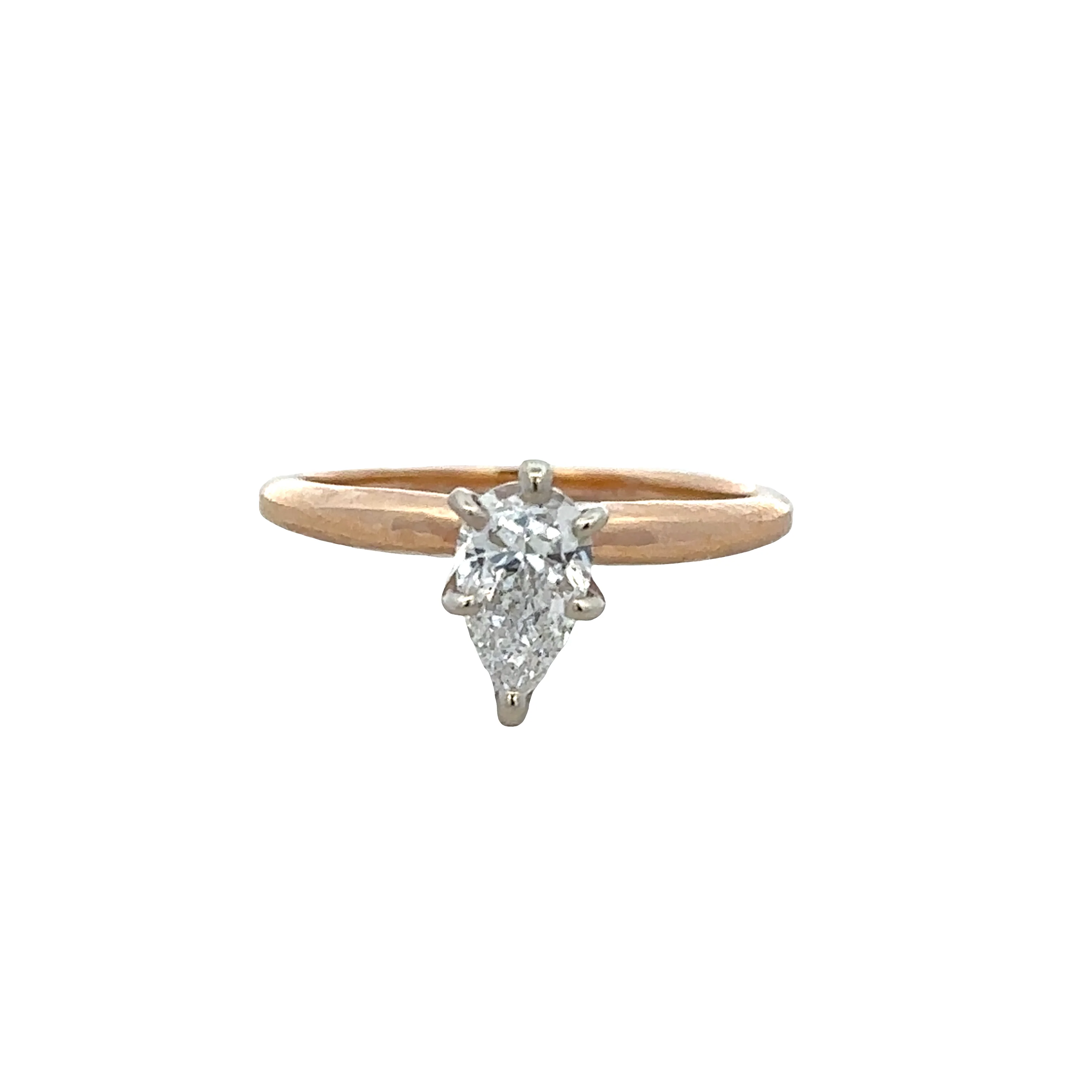14k Yellow Gold 0.50ct Pear-Shaped Diamond Solitaire Engagement Ring – Size 5