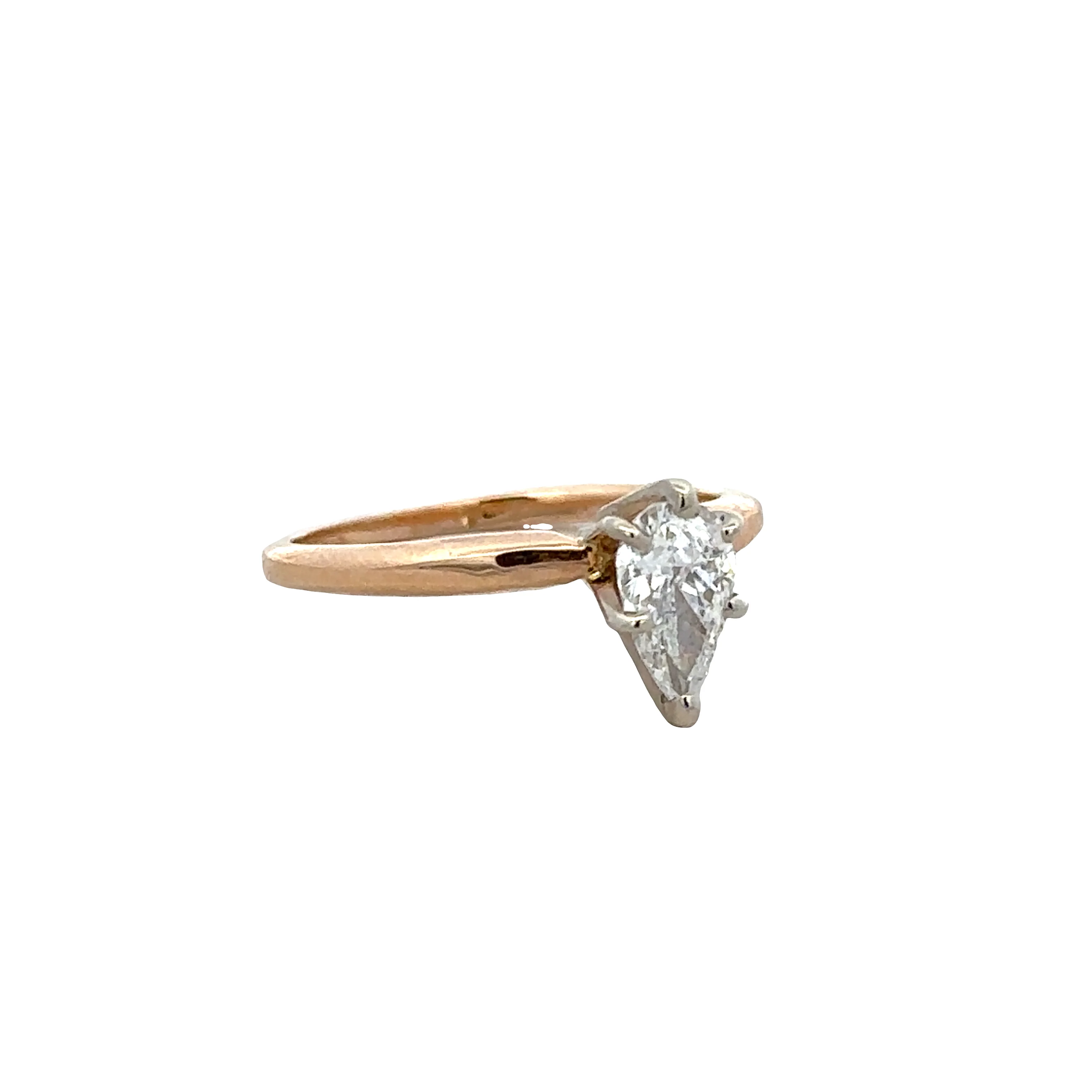14k Yellow Gold 0.50ct Pear-Shaped Diamond Solitaire Engagement Ring – Size 5 - Image 2