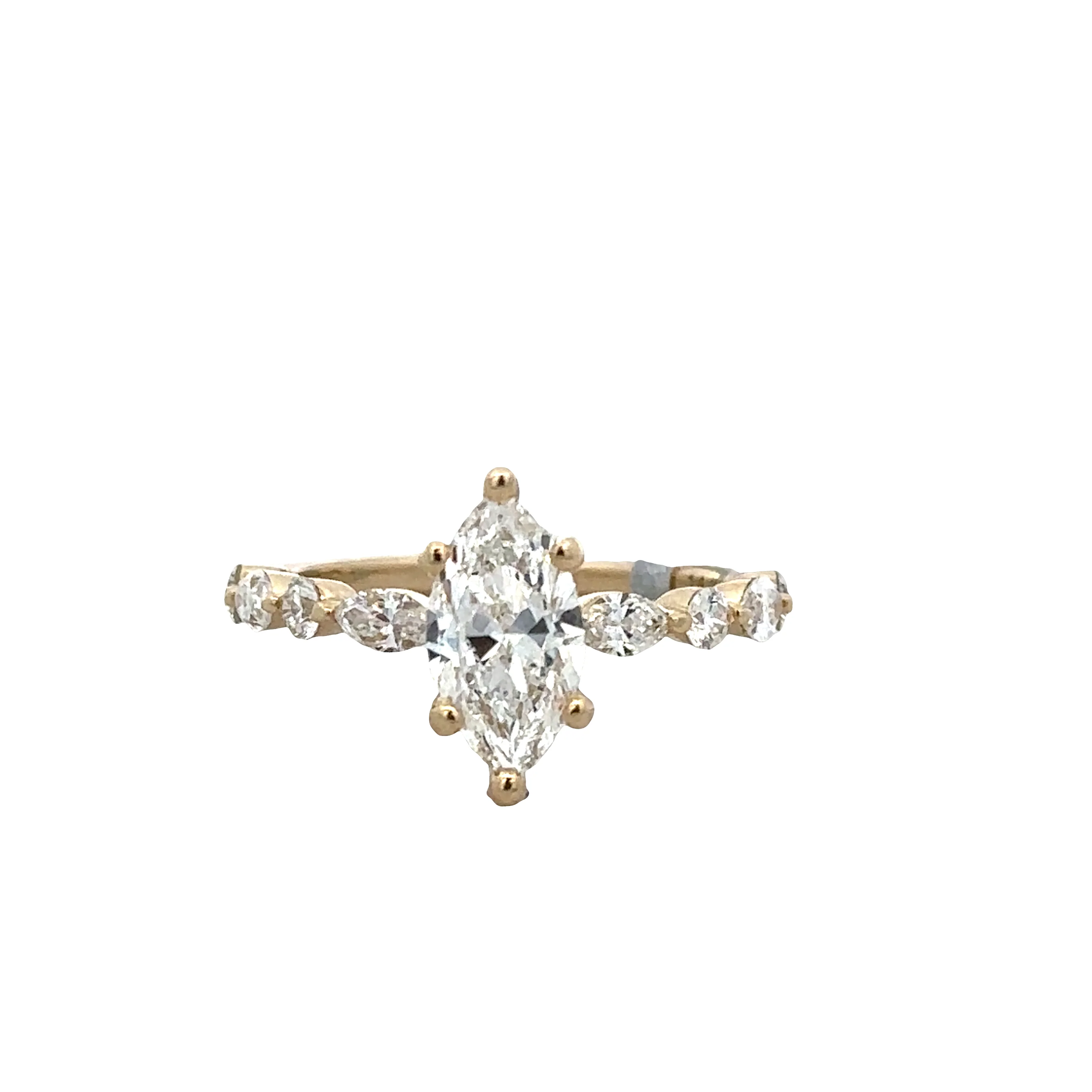 14k Yellow Gold 1.01ct GIA Marquise Diamond Engagement Ring – Size 5.25