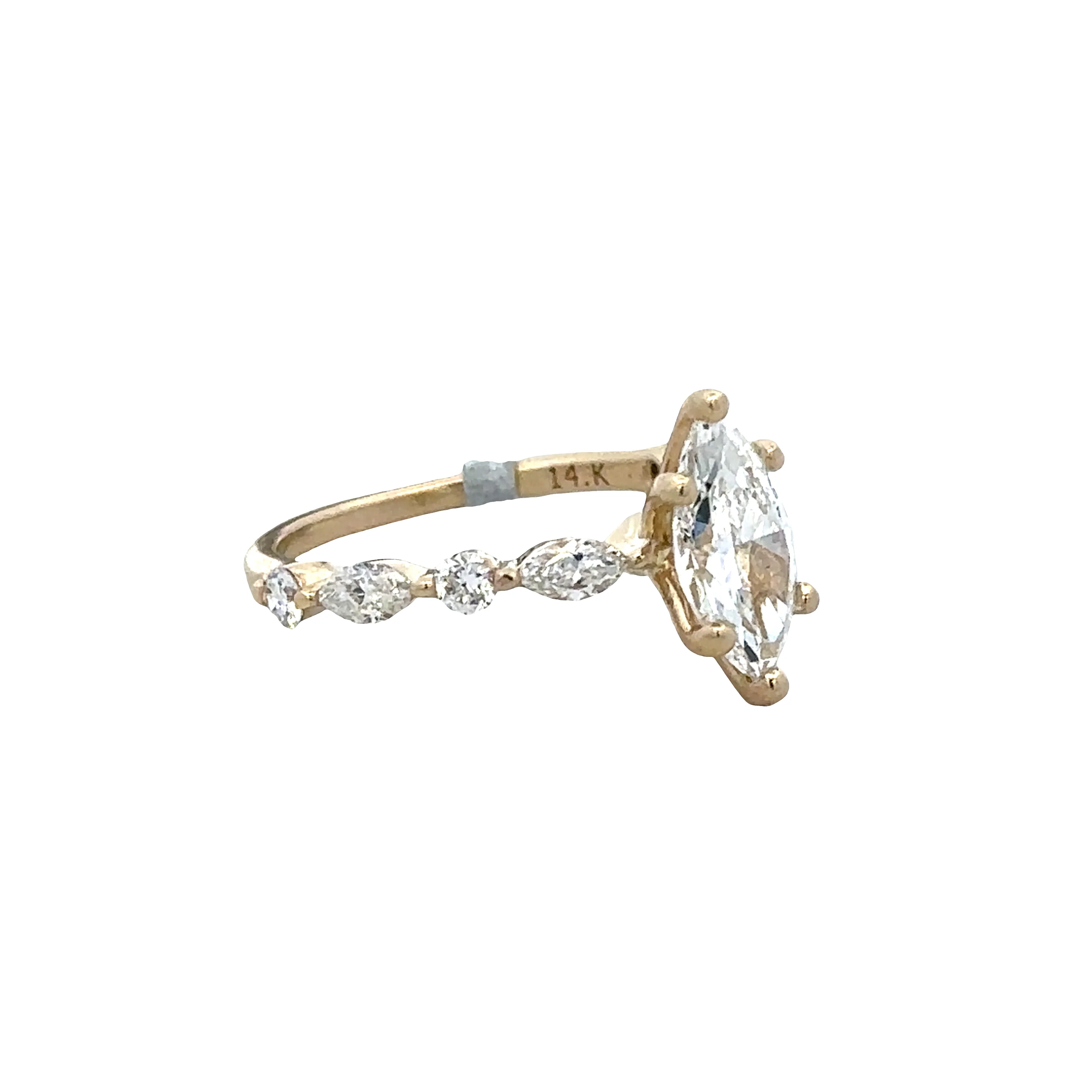 14k Yellow Gold 1.01ct GIA Marquise Diamond Engagement Ring – Size 5.25 - Image 2