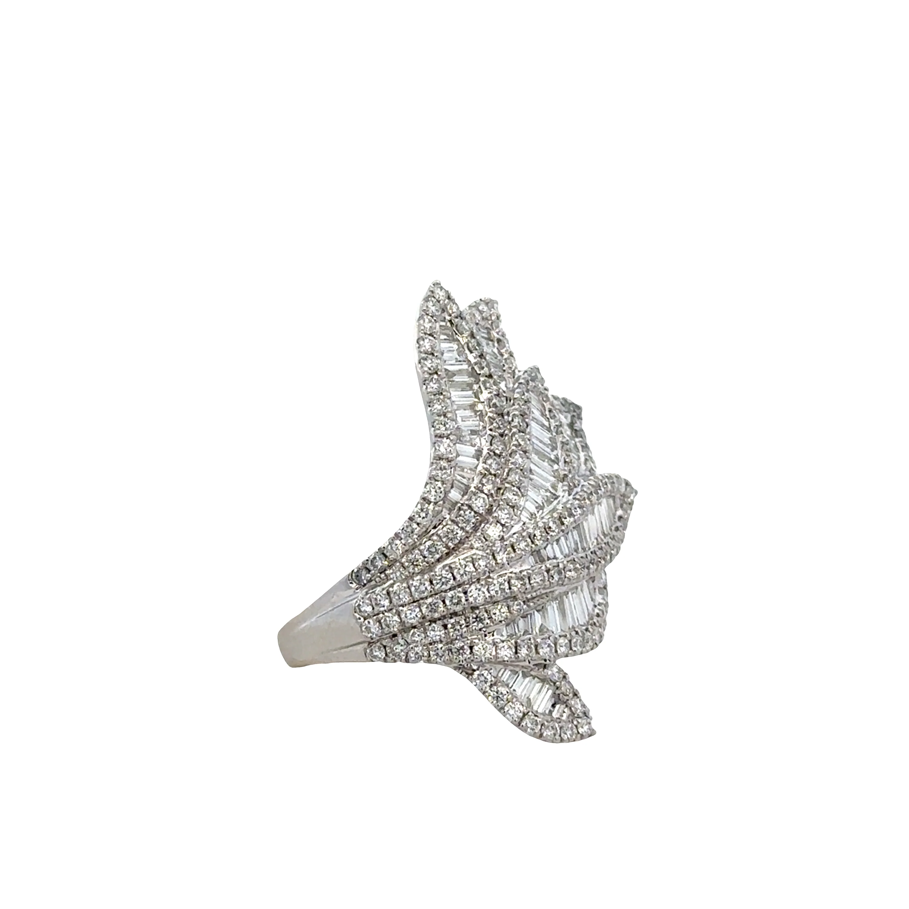 14k Yellow Gold 2.36 Carat Diamond Foliate Statement Ring – Size 6.5 - Image 2