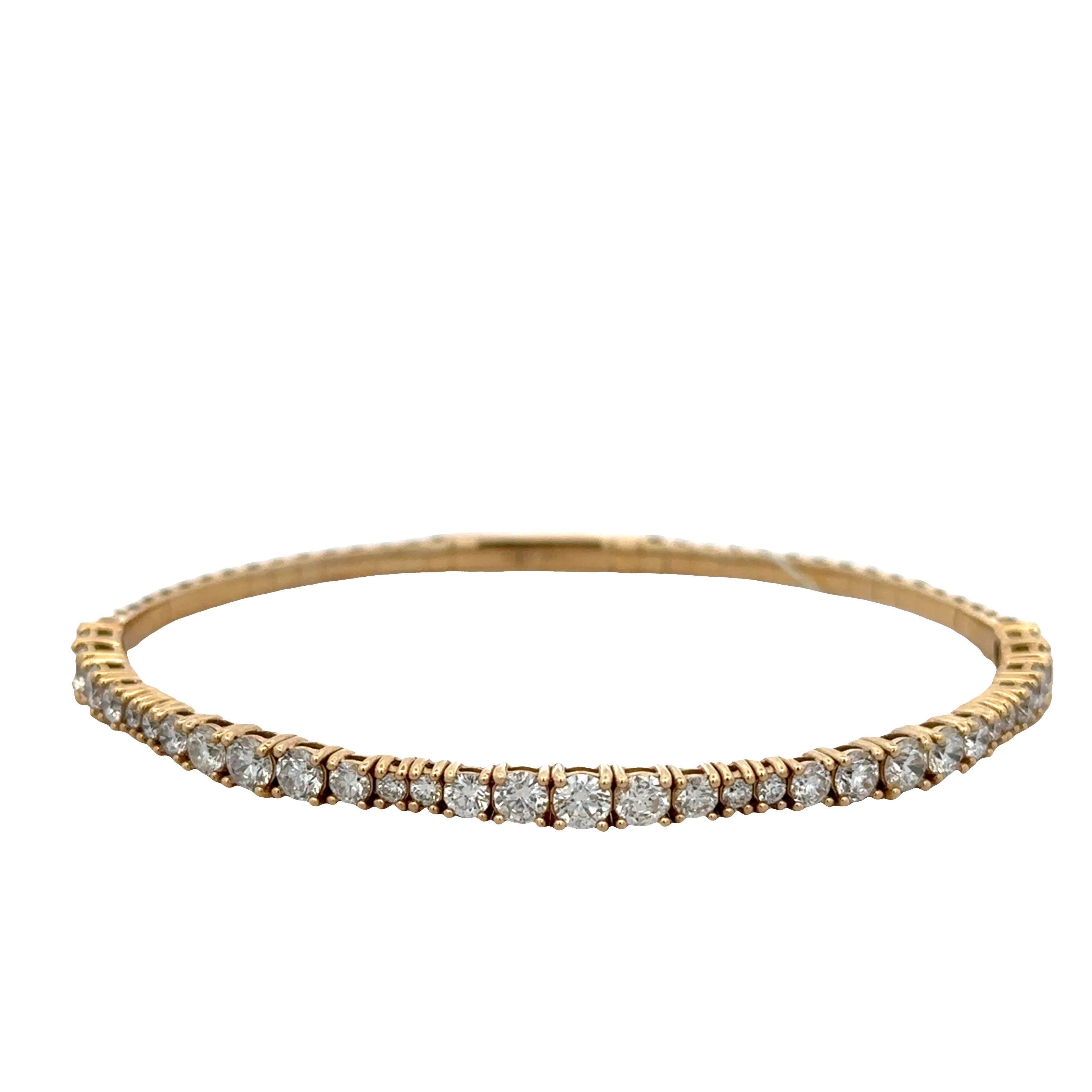 14k Yellow Gold 2.75 Carat Diamond Flexible Bangle Bracelet