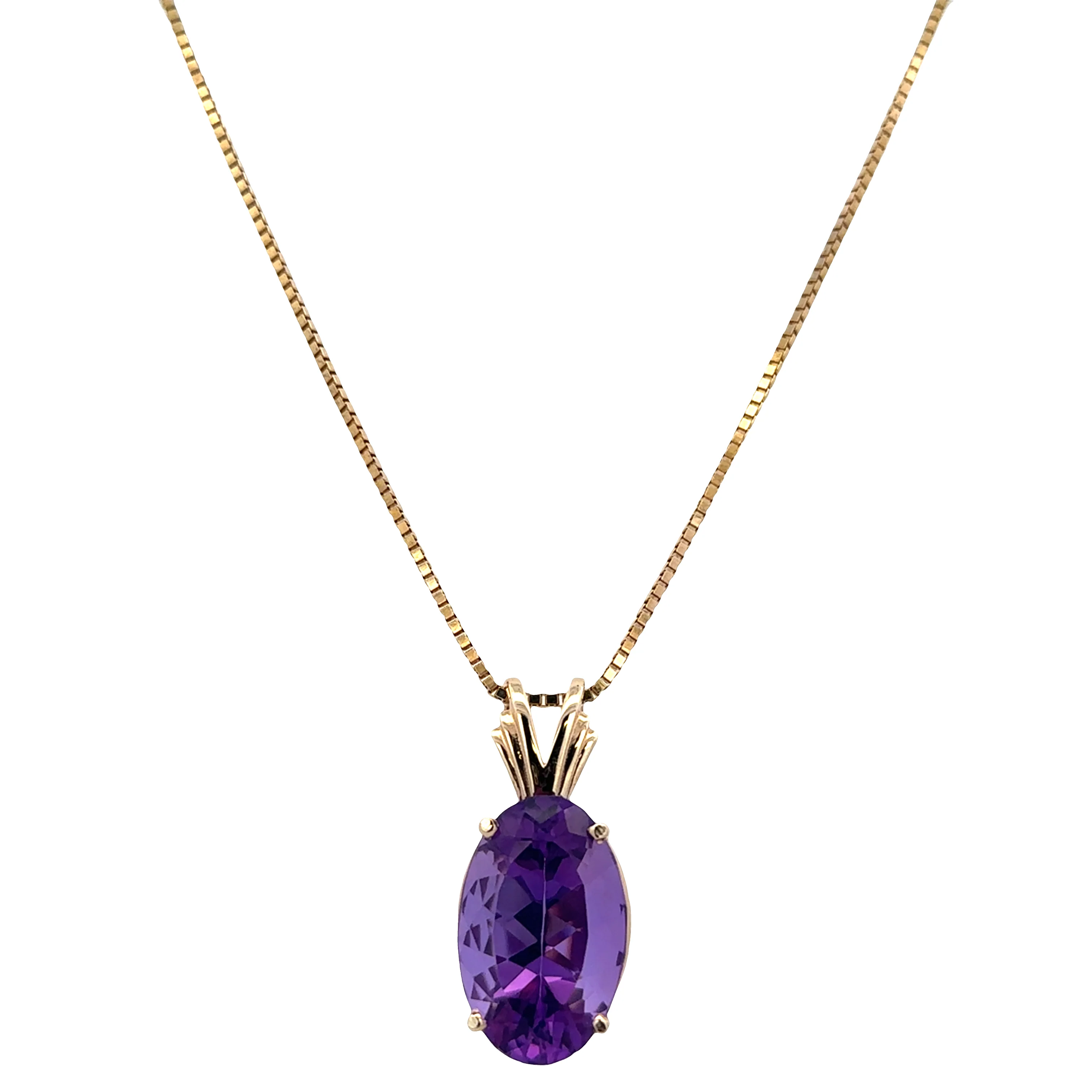 14k Yellow Gold Amethyst Pendant – 18.90 Carats - Image 2