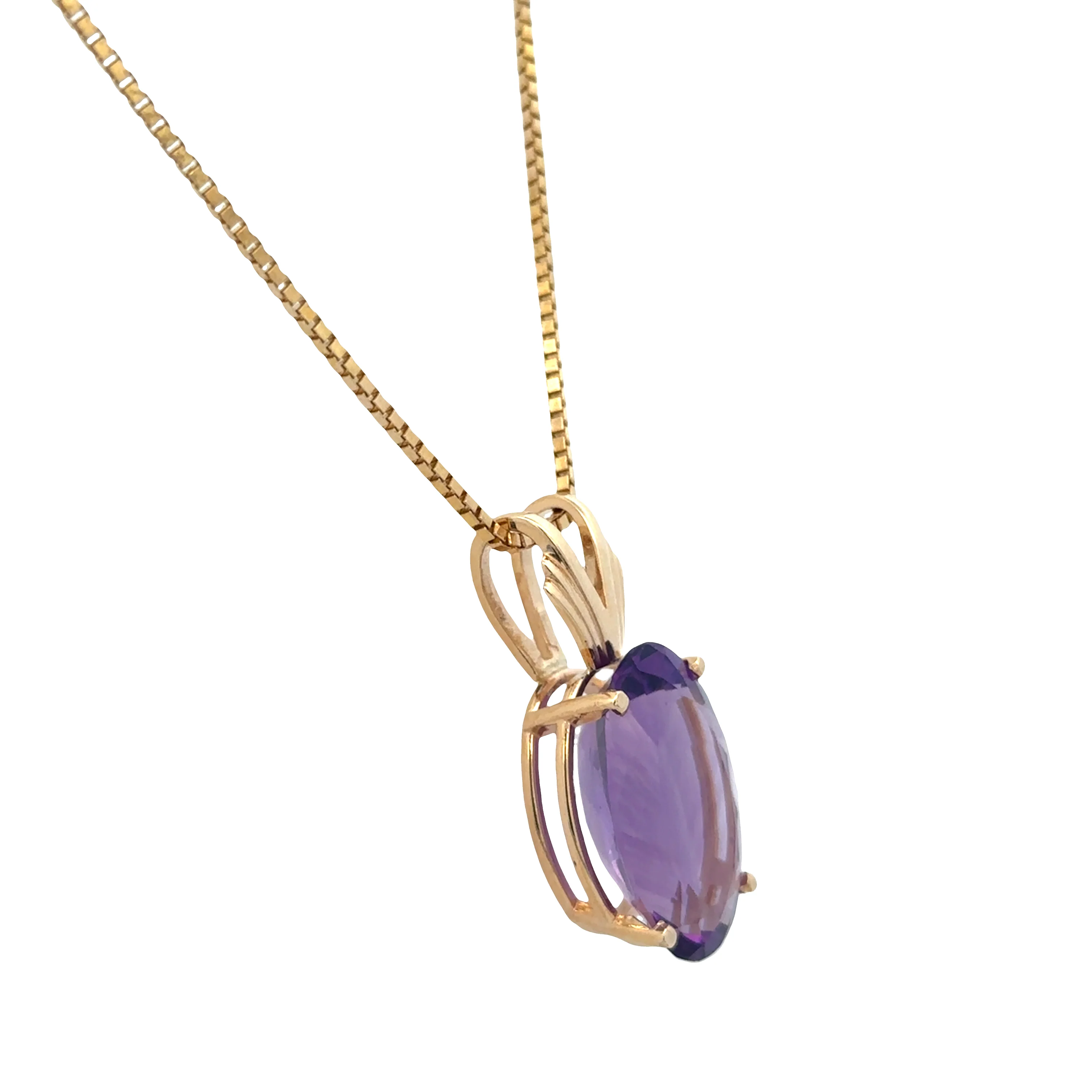 14k Yellow Gold Amethyst Pendant – 18.90 Carats - Image 3