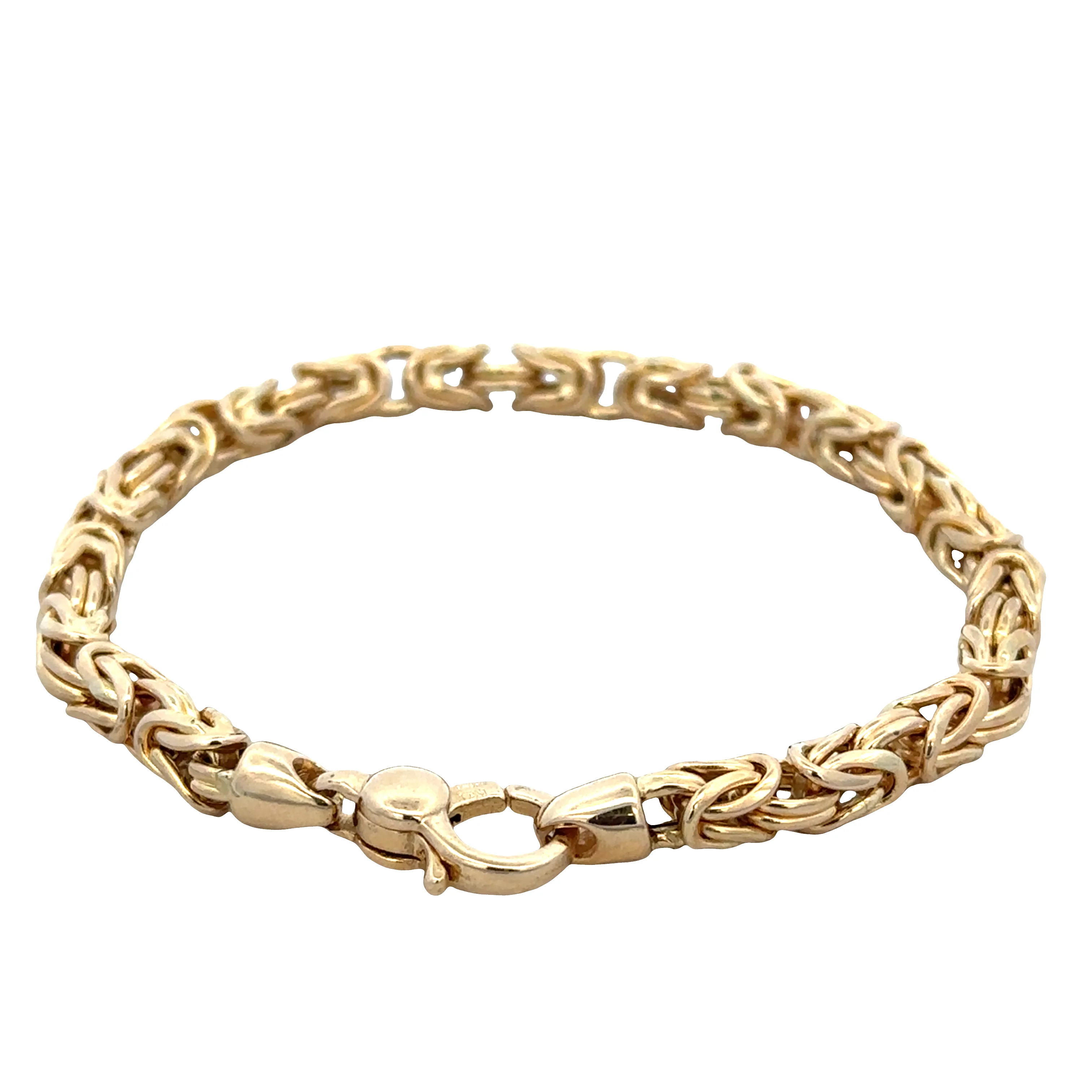 14k Yellow Gold Byzantine Link Bracelet – 7" - Image 2