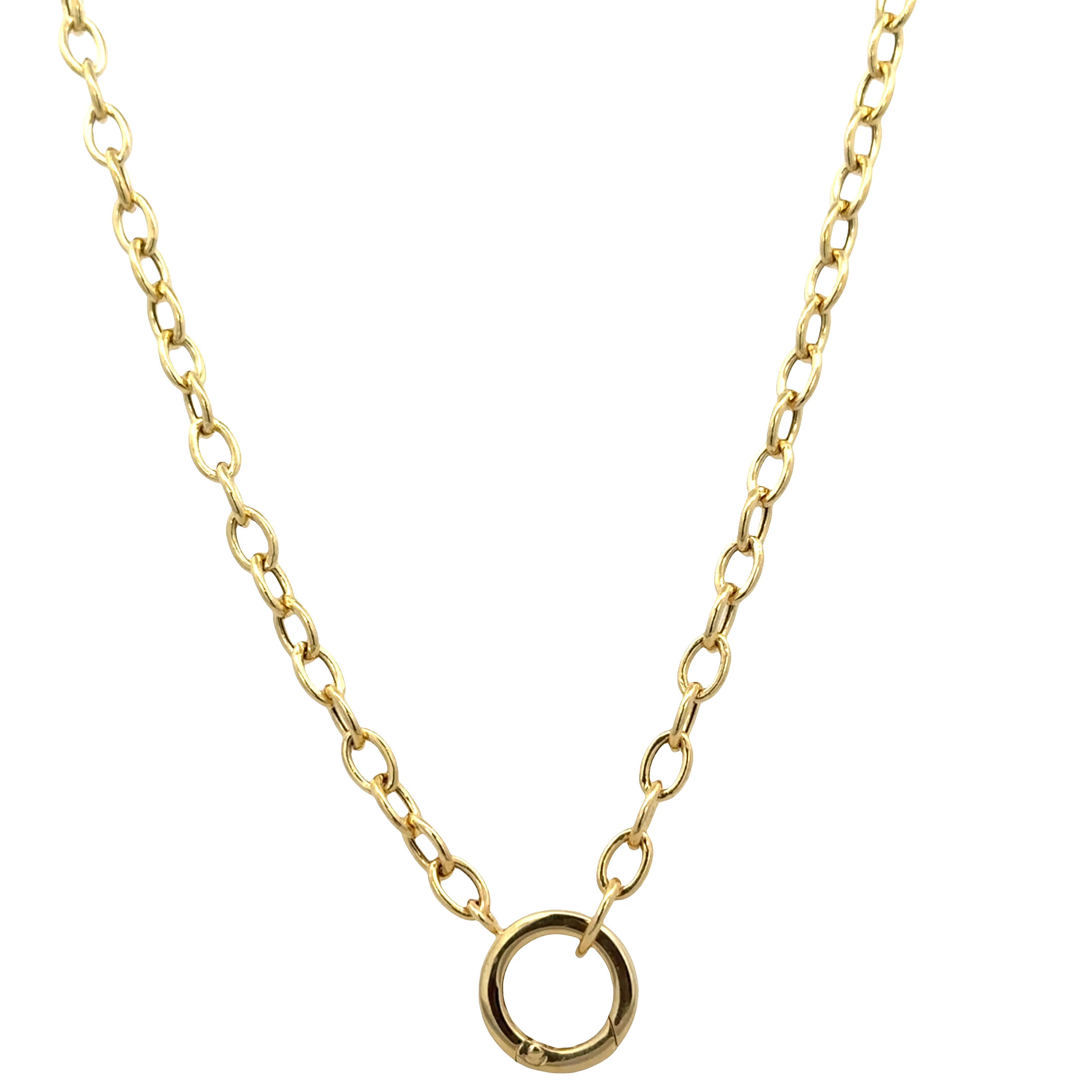 14k Yellow Gold Cable Link Necklace – 18"
