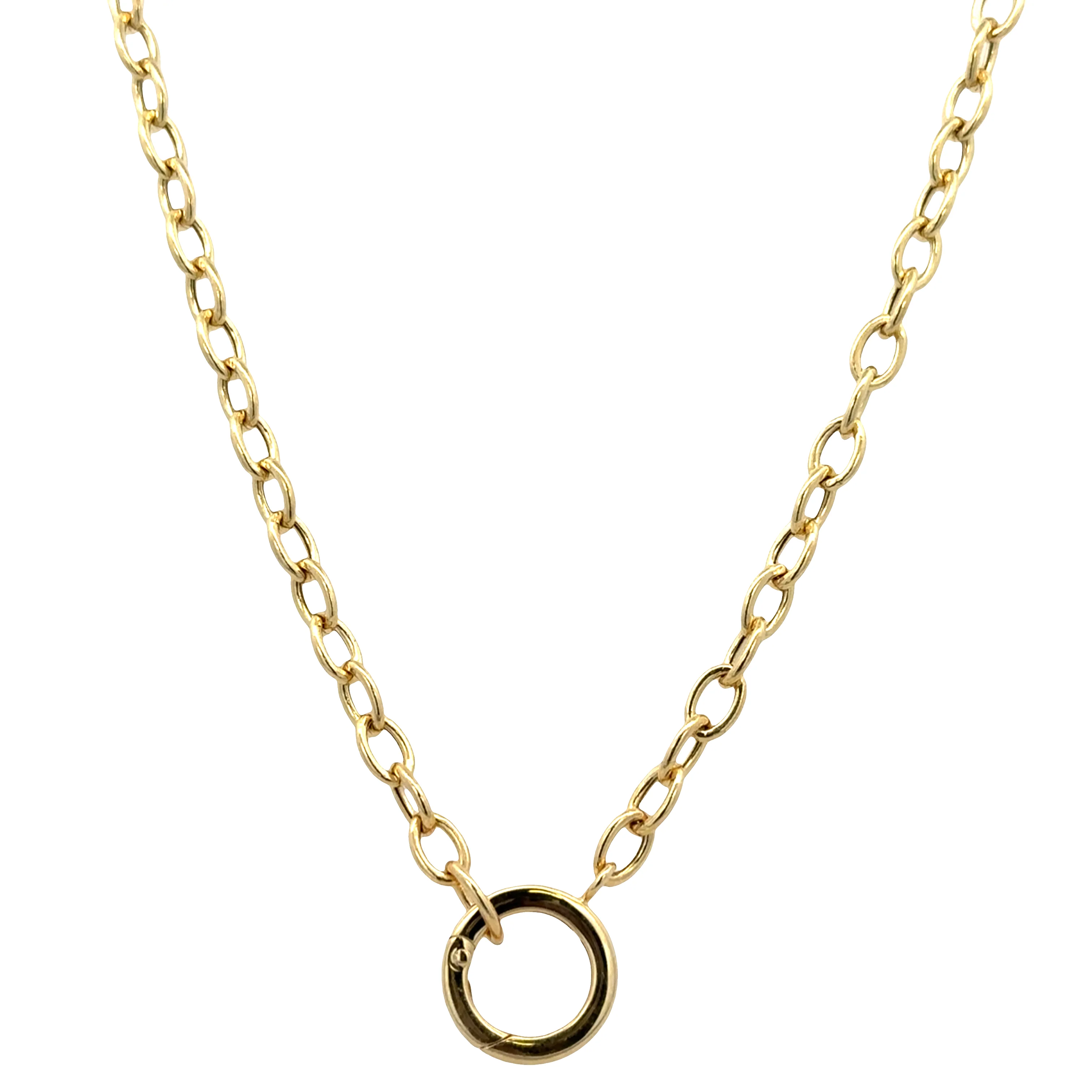14k Yellow Gold Cable Link Necklace – 18" - Image 2