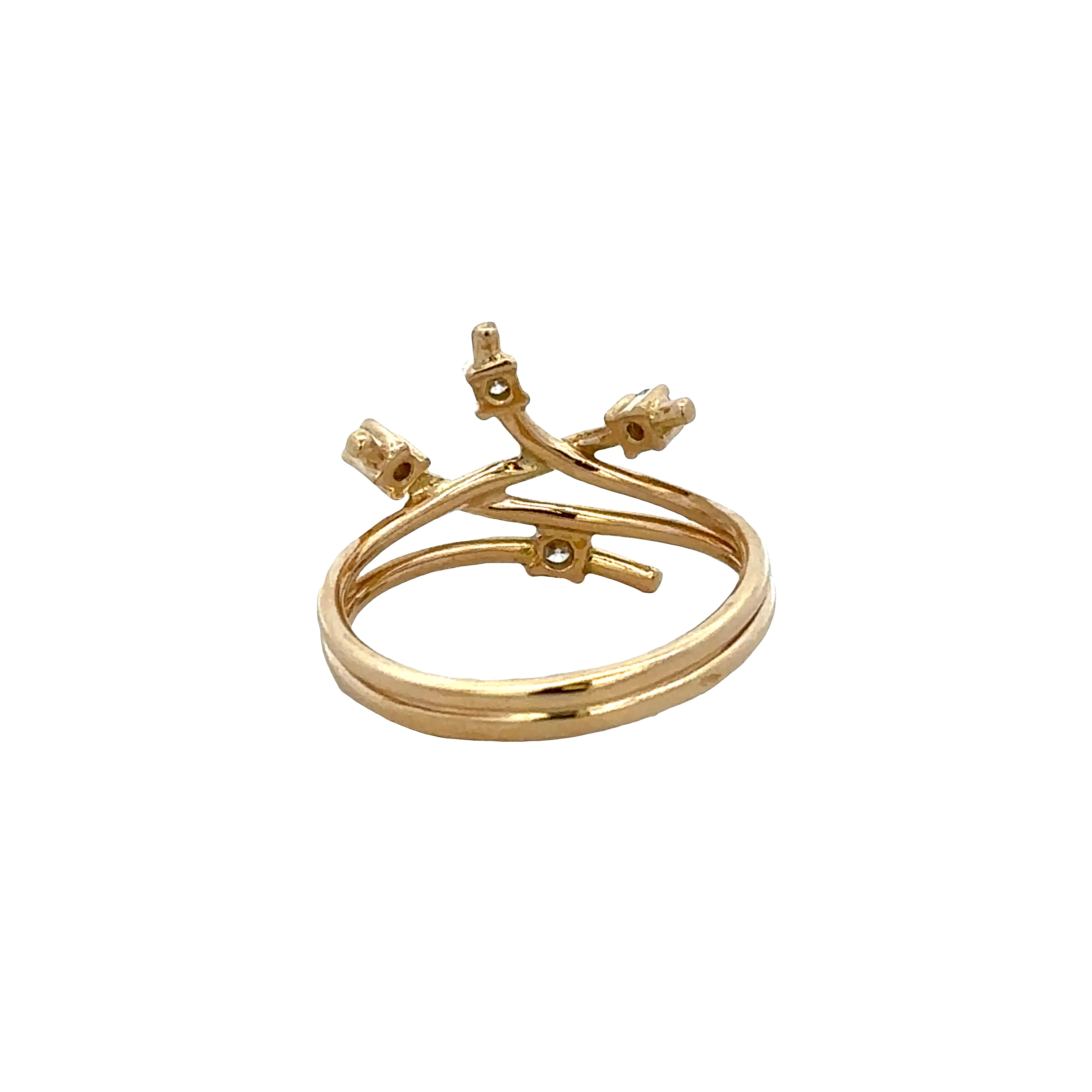 14k Yellow Gold Diamond Abstract Openwork Ring – Size 6.5 - Image 3