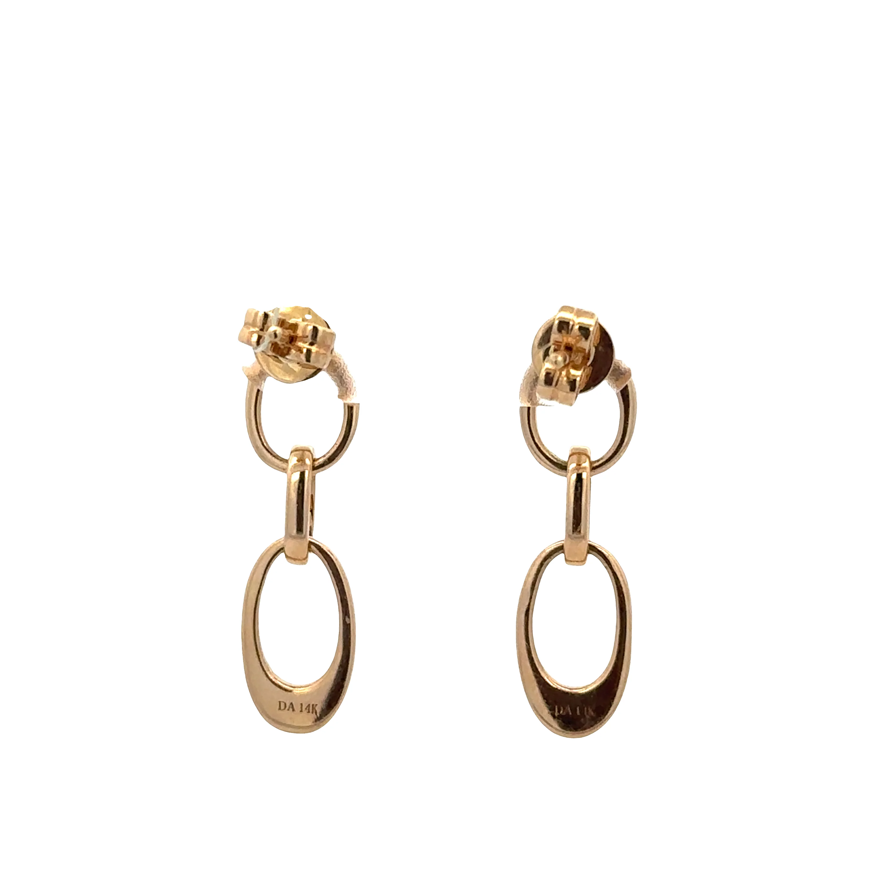 14k Yellow Gold Diamond Dangle Earrings – 0.22 CTW - Image 2