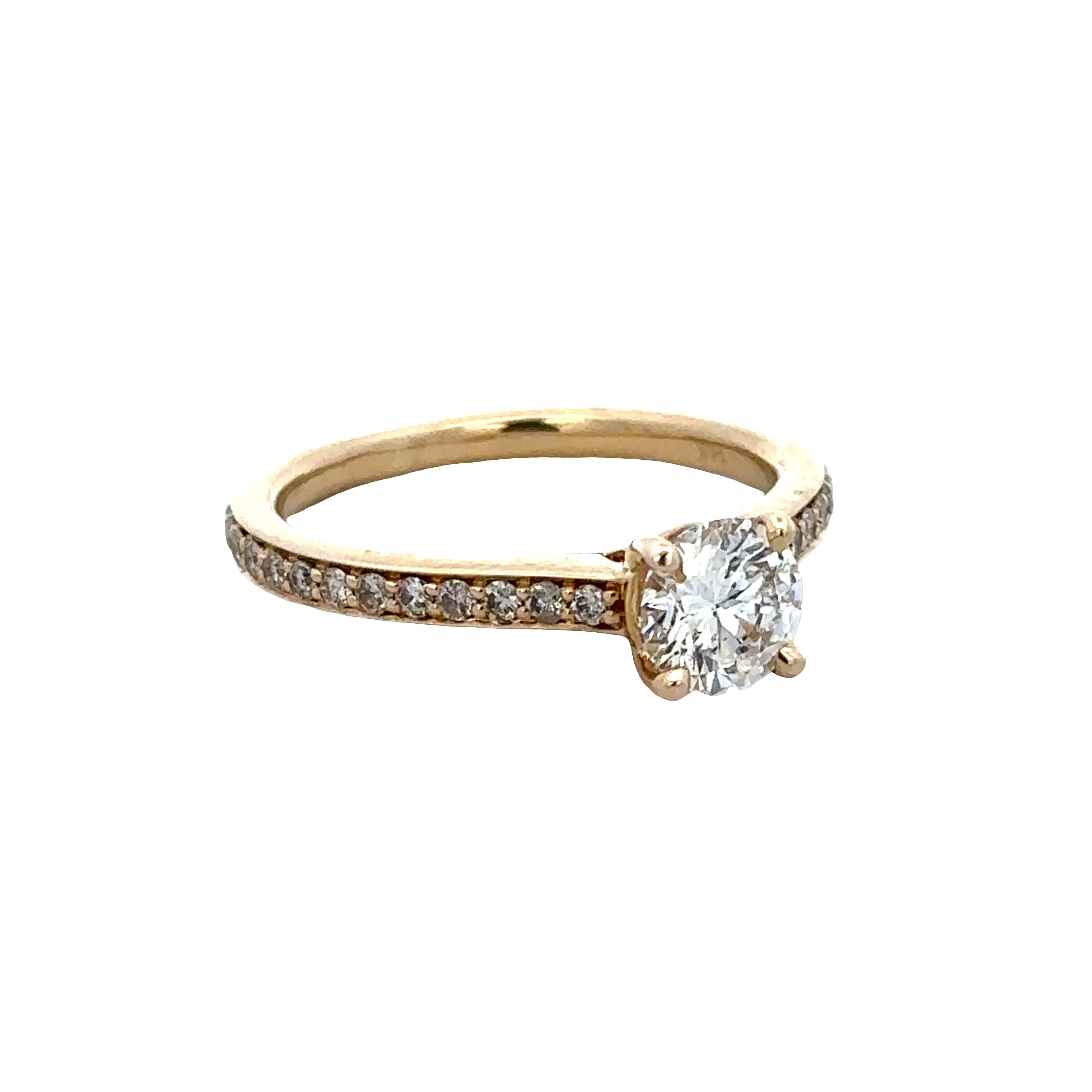 14k Yellow Gold Diamond Engagement Ring with Accent Stones – Size 6.75 - Image 2