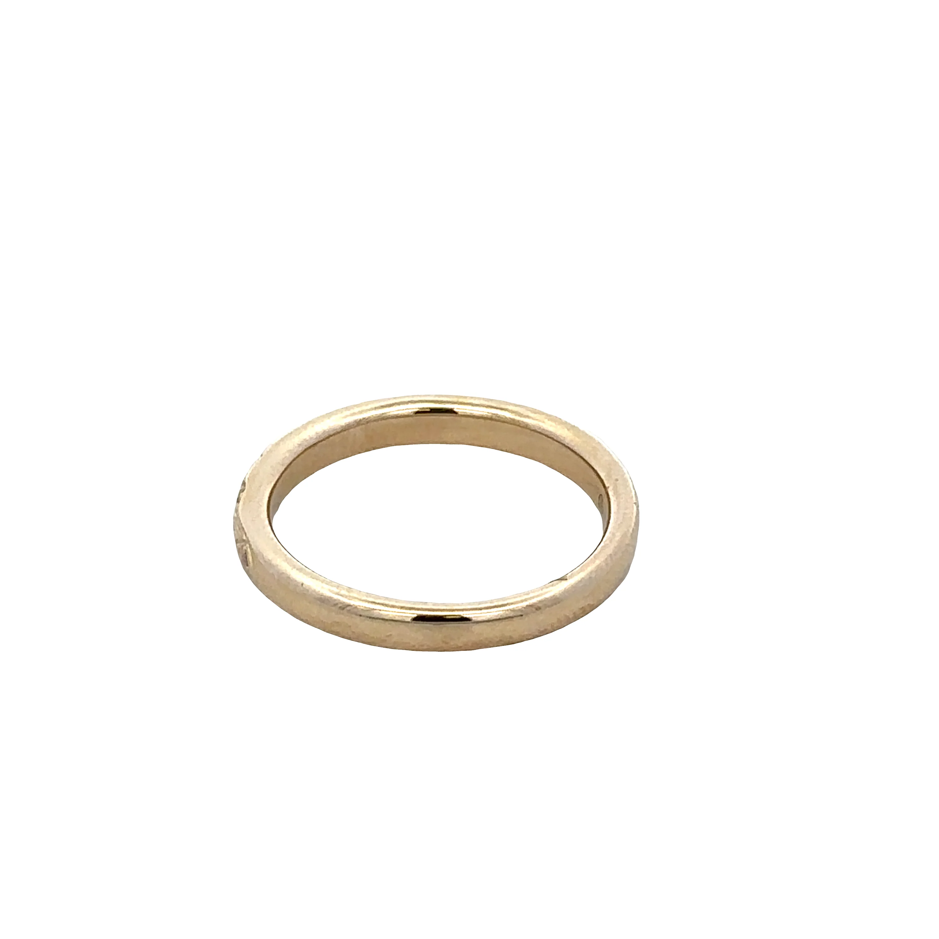 14k Yellow Gold Diamond Engraved Foliate Wedding Band – Size 6 - Image 3