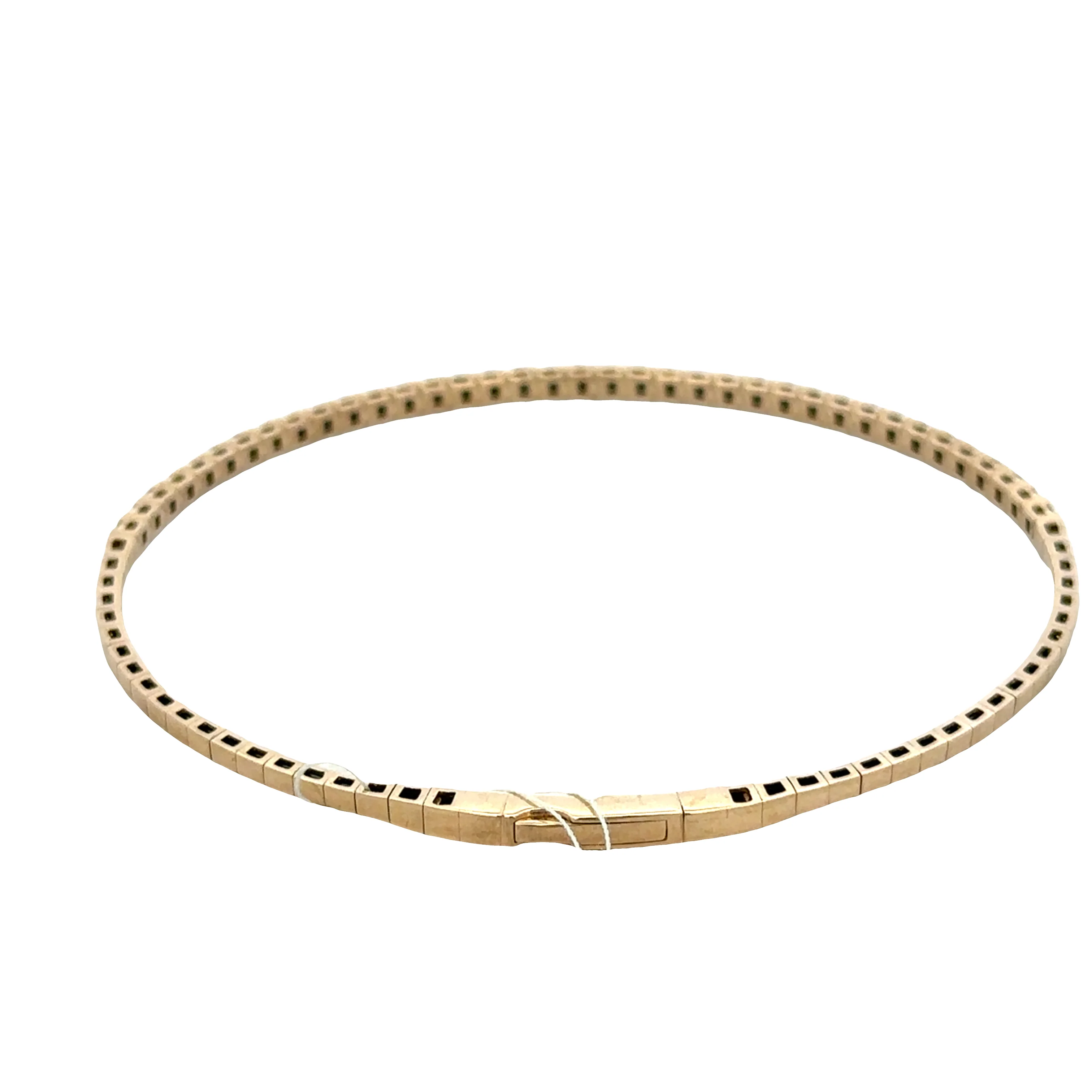 14k Yellow Gold Diamond Flexible Bracelet - Image 2