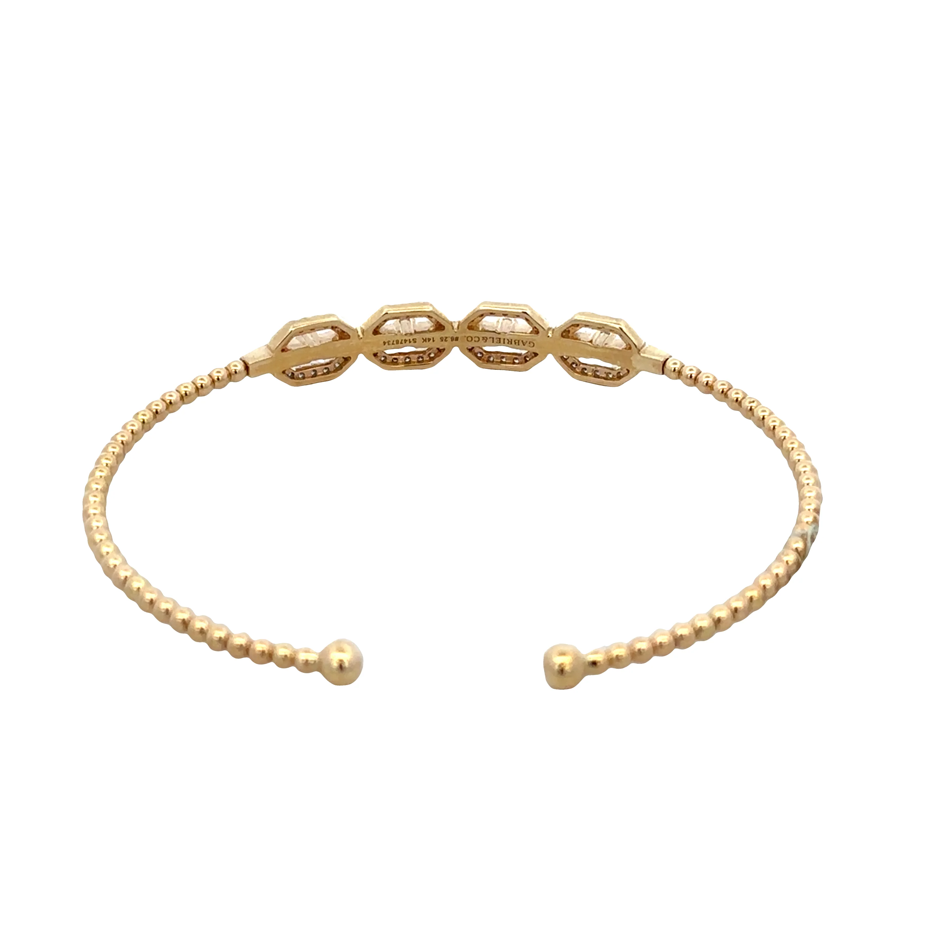 14k Yellow Gold Diamond Flexible Geometric Bracelet - Image 2