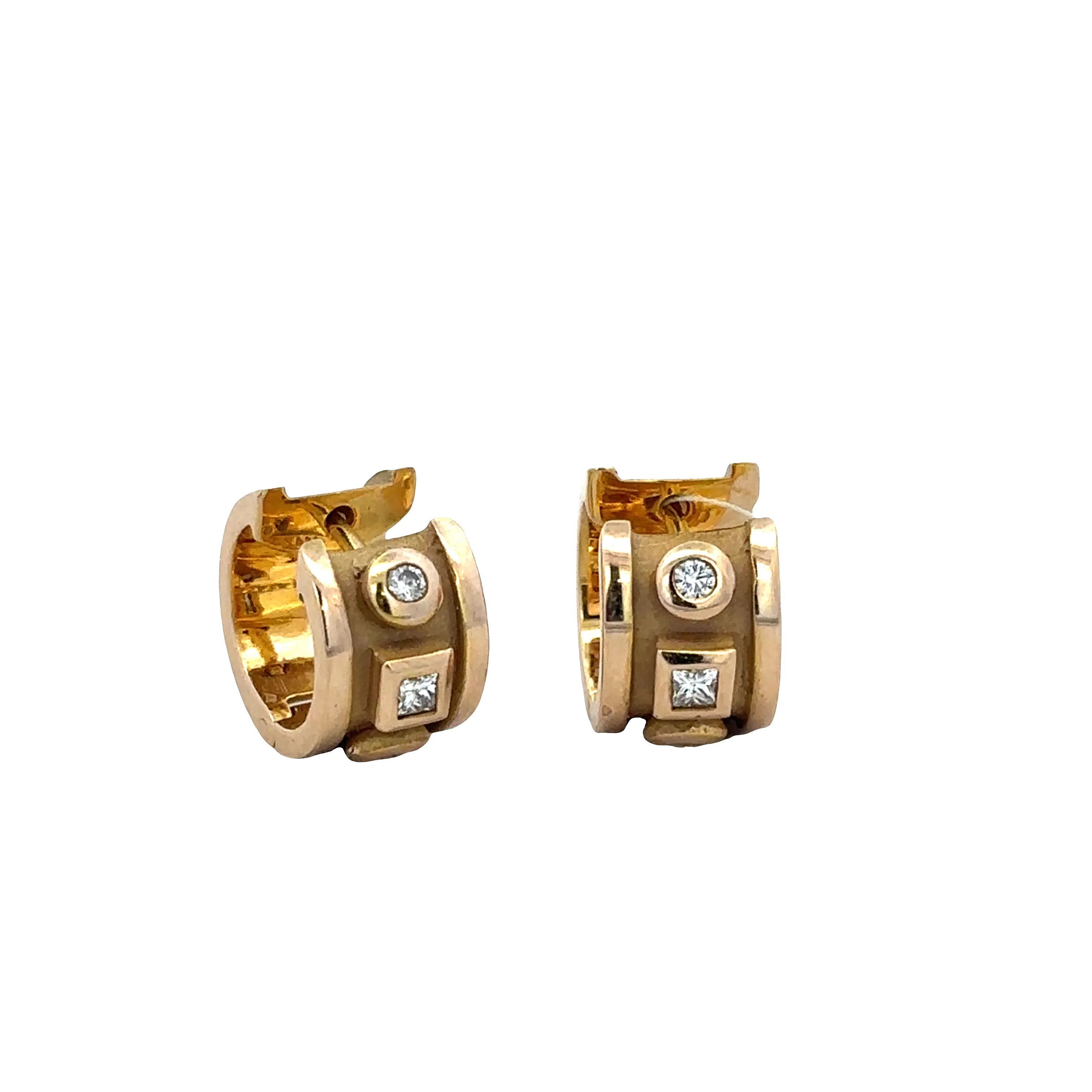 14k Yellow Gold Diamond Hoop Earrings – 0.22 CTW - Image 2