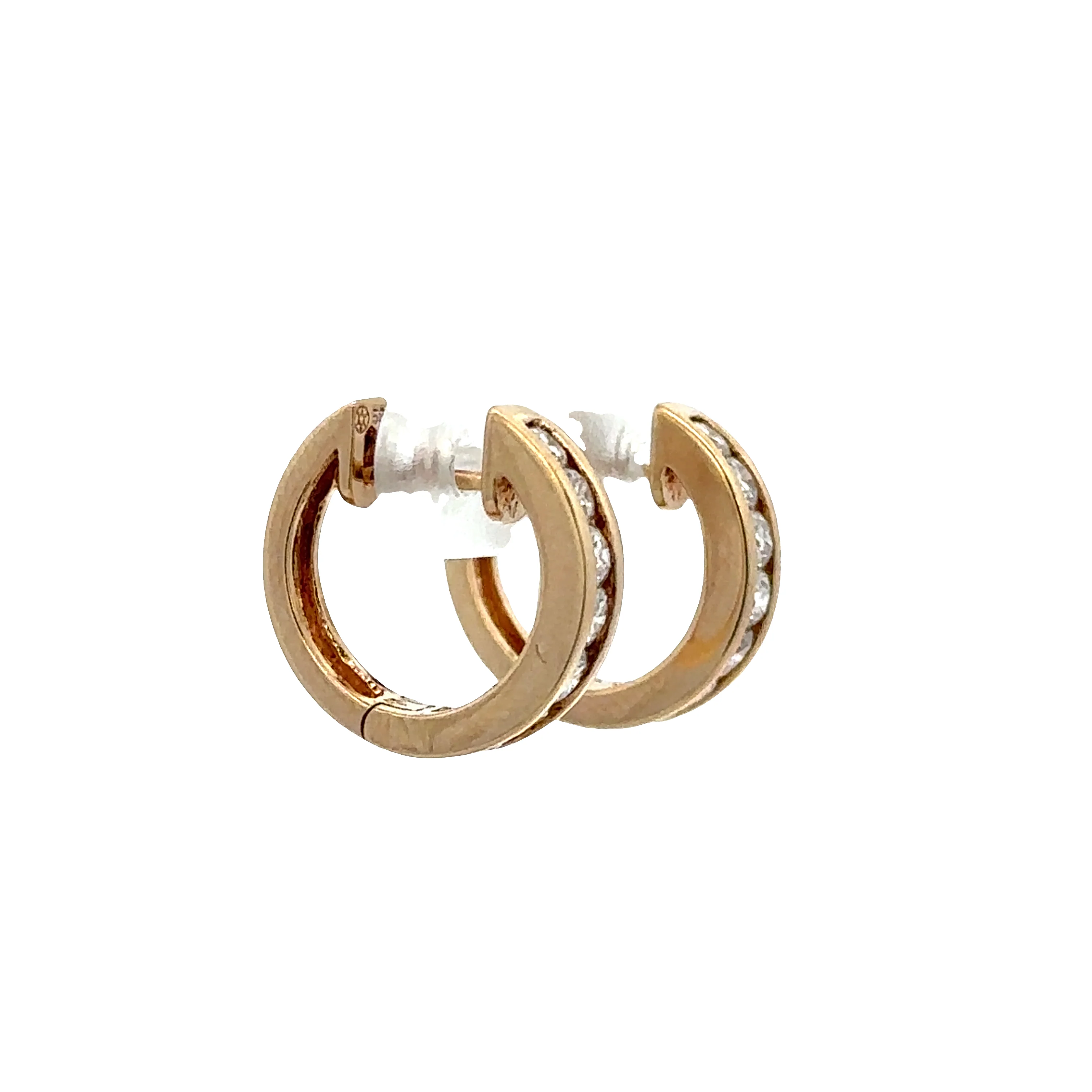 14k Yellow Gold Diamond Hoop Earrings – 0.84 CTW - Image 2