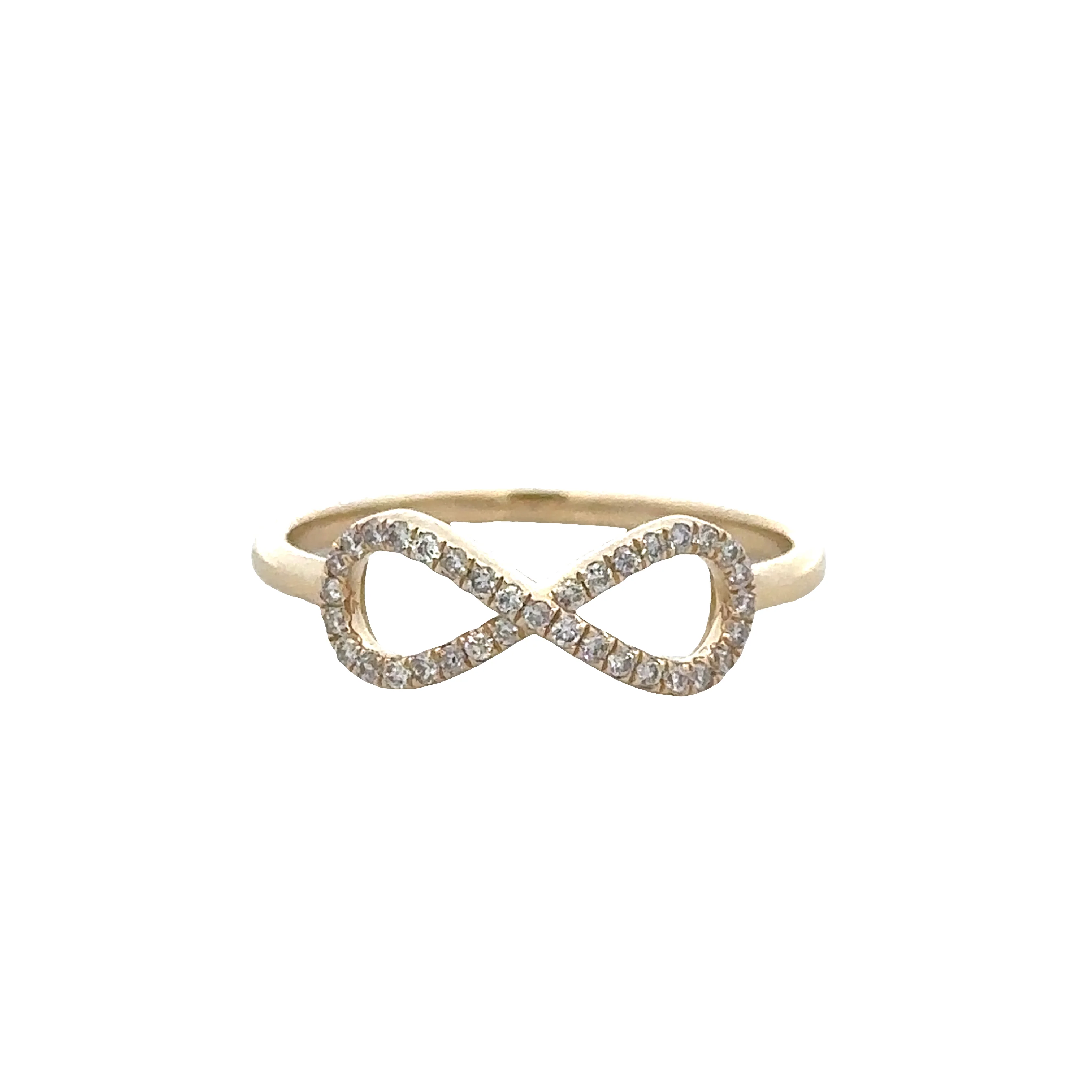 14k Yellow Gold Diamond Infinity Ring – Size 6.5