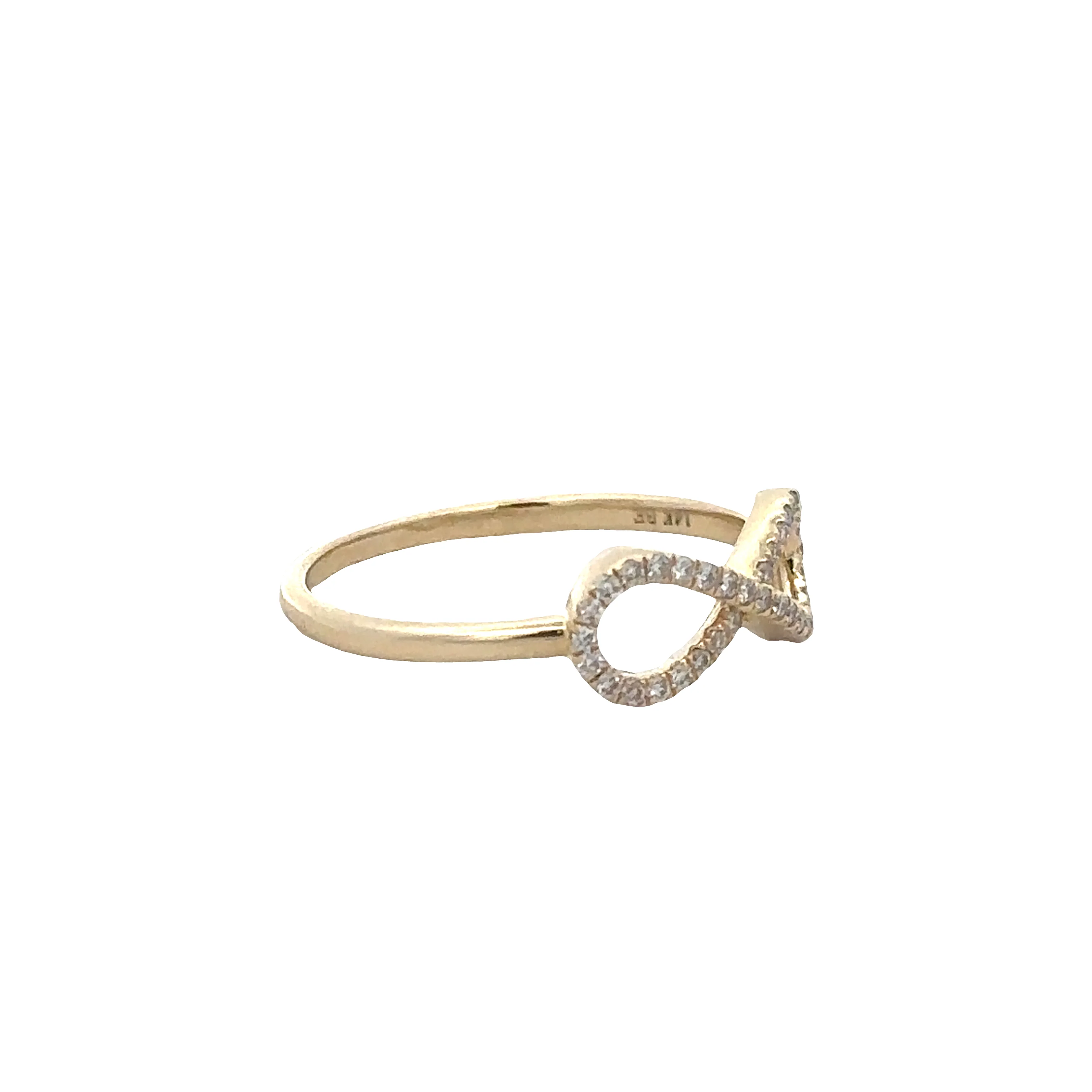 14k Yellow Gold Diamond Infinity Ring – Size 6.5 - Image 2