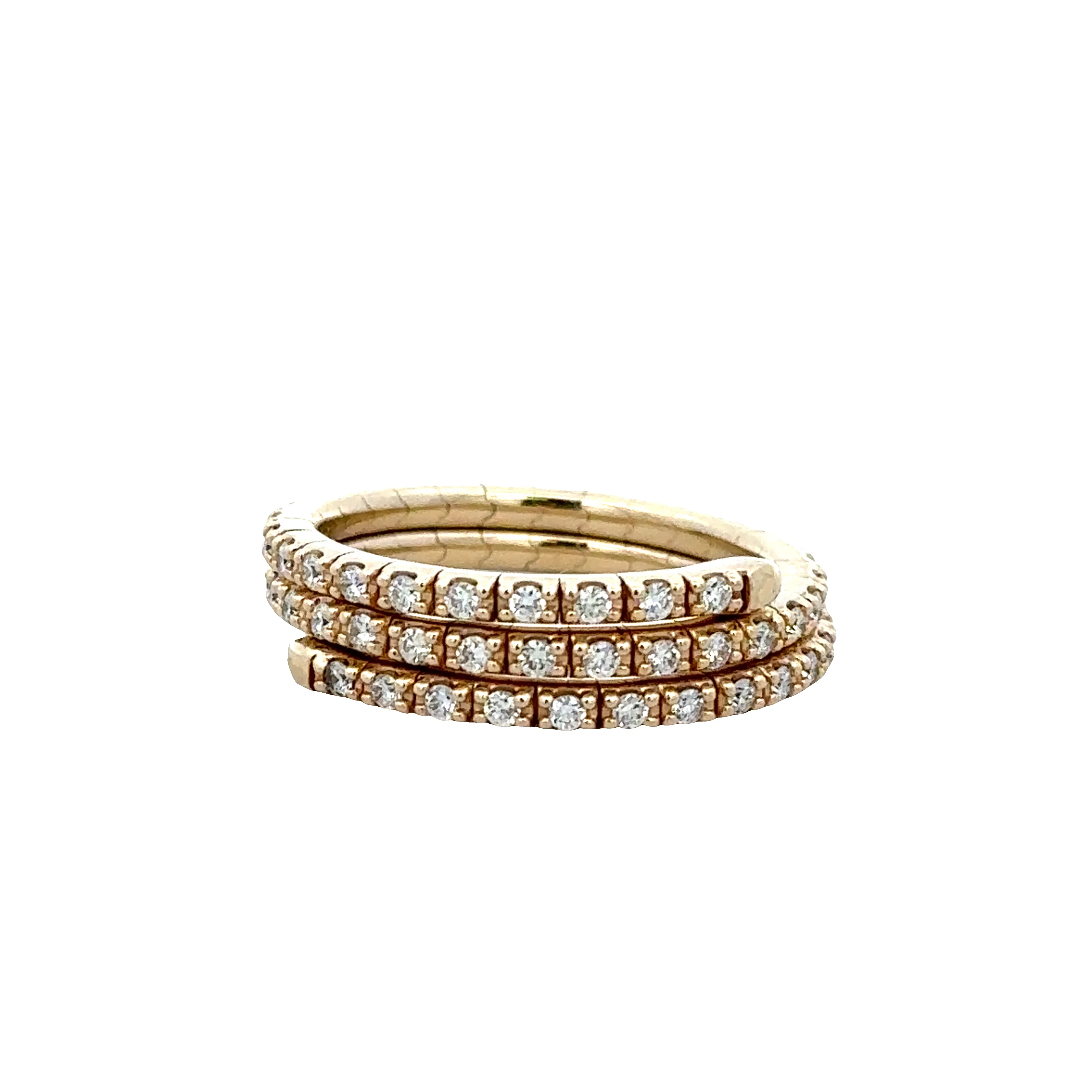 14k Yellow Gold Diamond Snake Ring – Size 6.5
