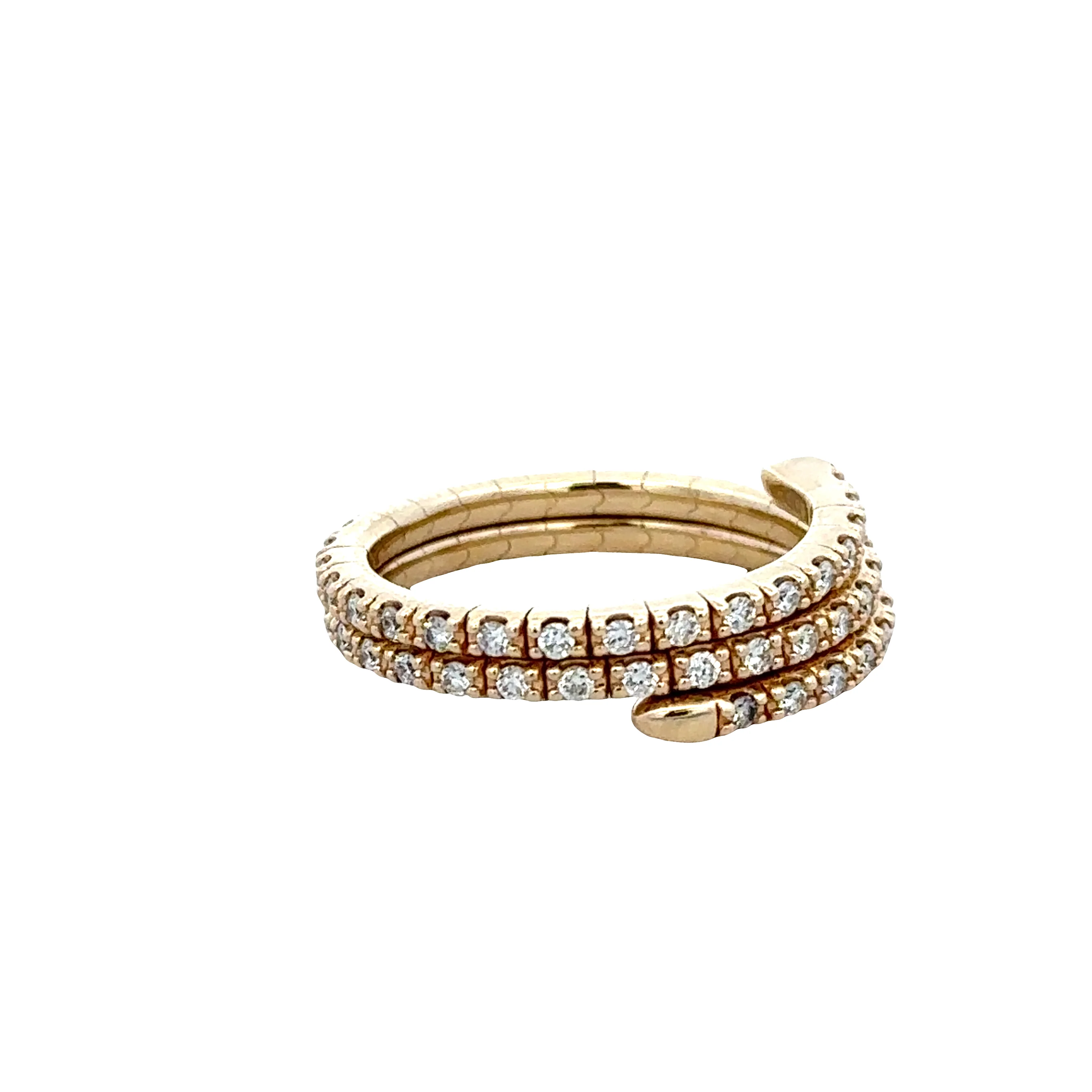 14k Yellow Gold Diamond Snake Ring – Size 6.5 - Image 2