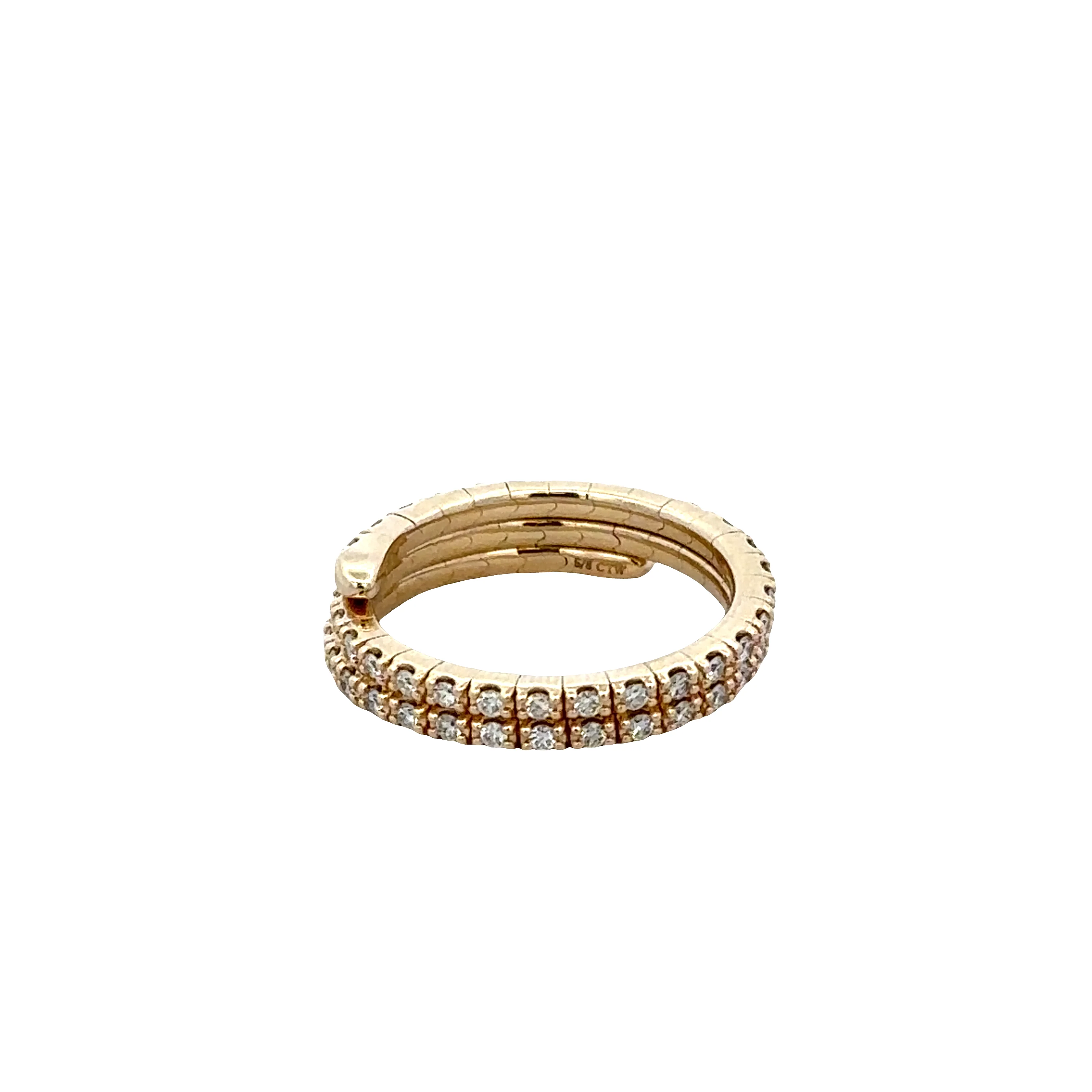 14k Yellow Gold Diamond Snake Ring – Size 6.5 - Image 3