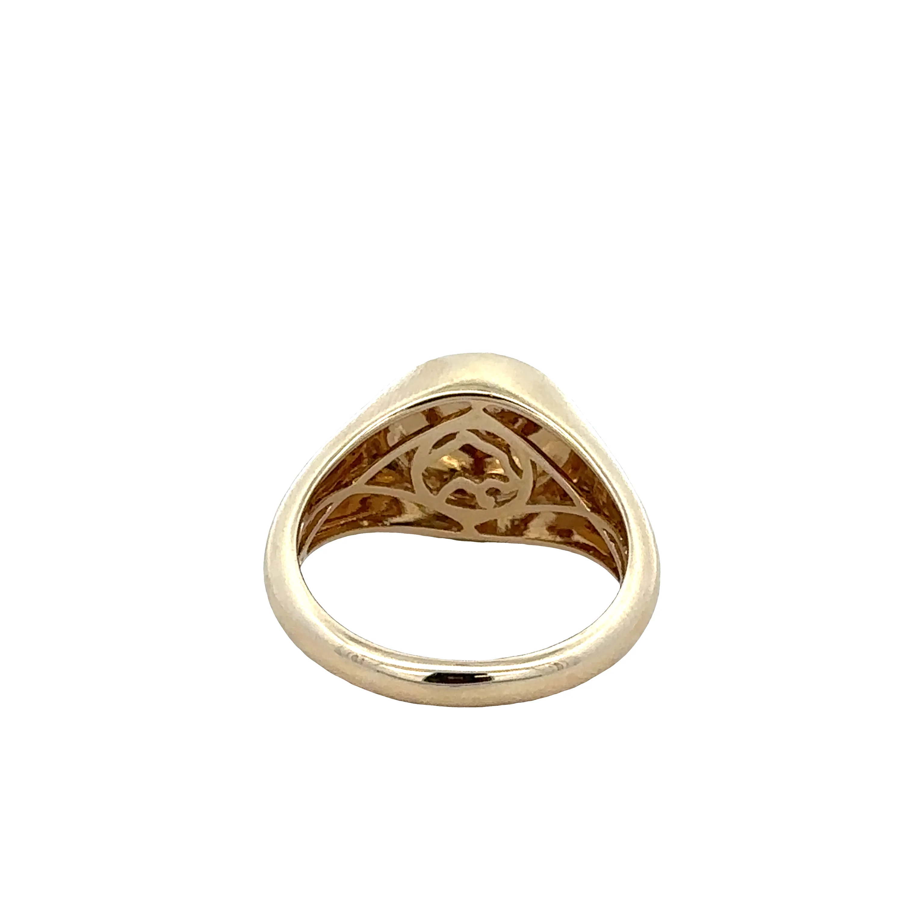 14k Yellow Gold Diamond Star of David Signet Ring – Size 7 - Image 3